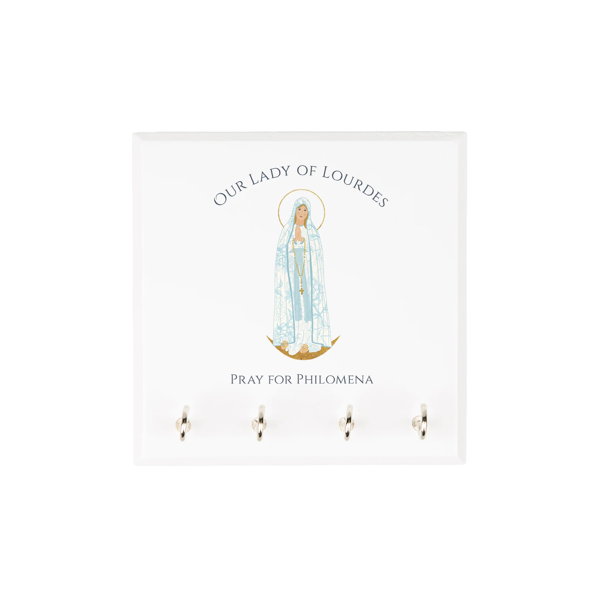 Personalized Our Lady of Lourdes Rosary Rack - Image 3