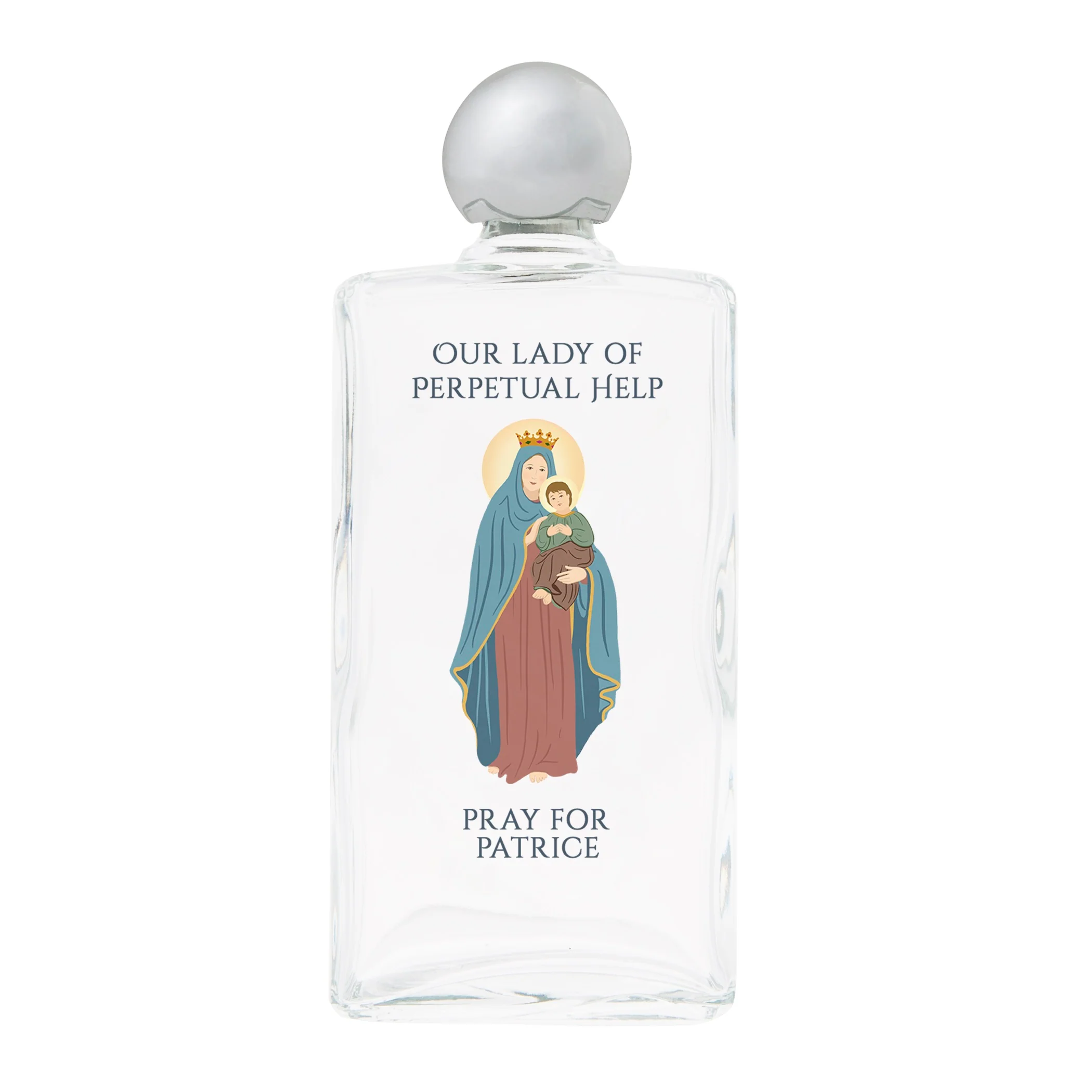 Personalized Our Lady of Perpetual Help Holy Water Bottle - Image 2