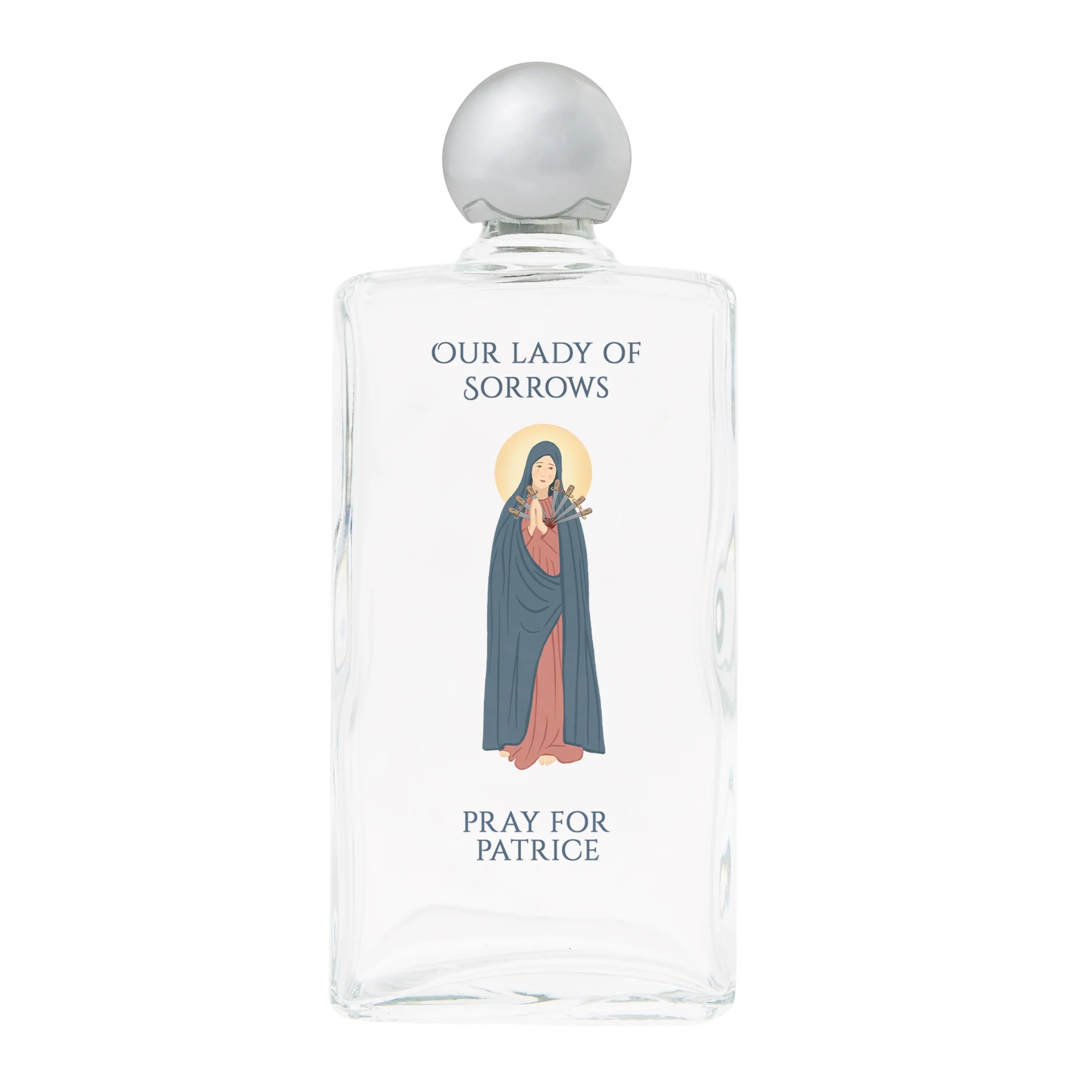 Personalized Our Lady of Sorrows Holy Water Bottle - Image 2