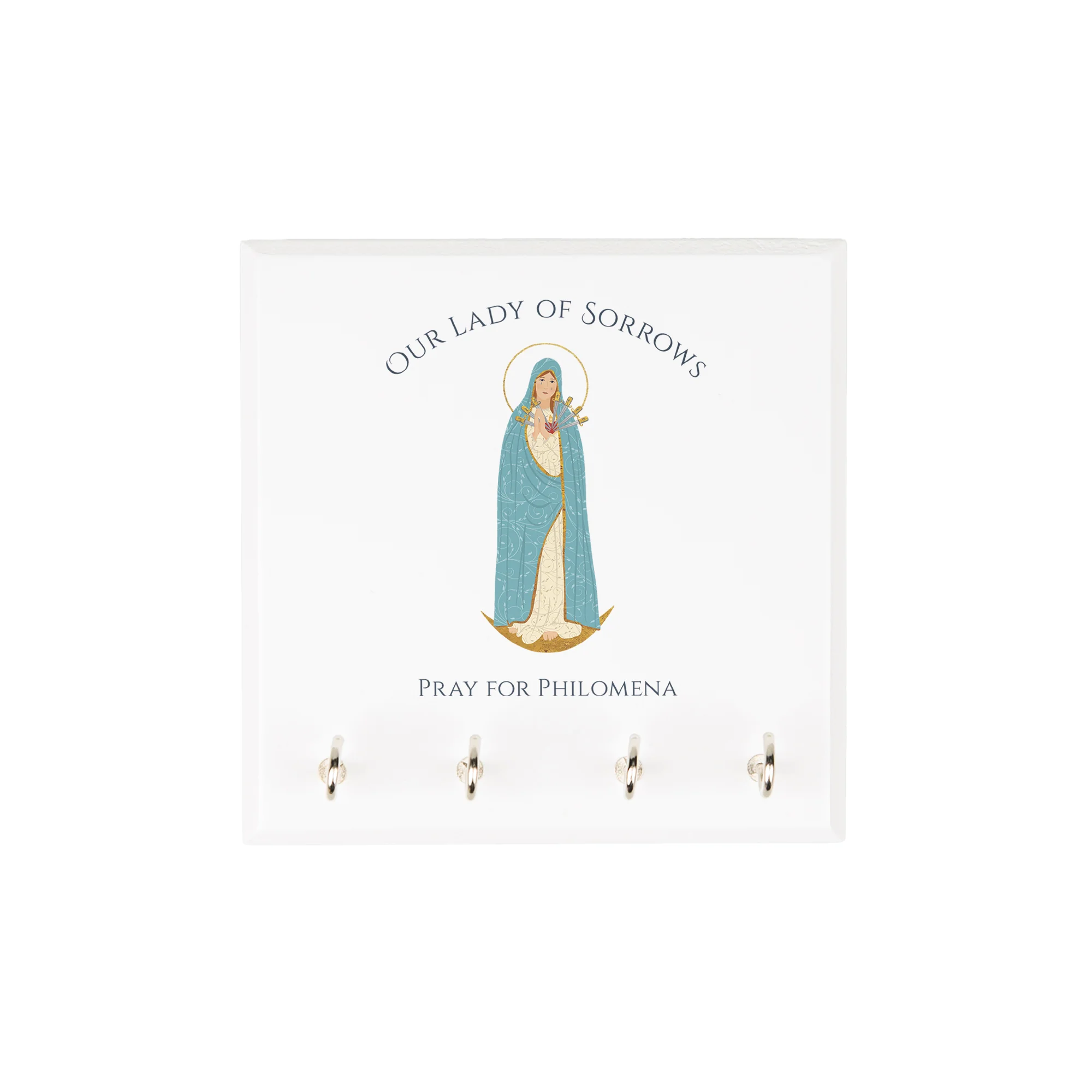Personalized Our Lady of Sorrows Rosary Rack