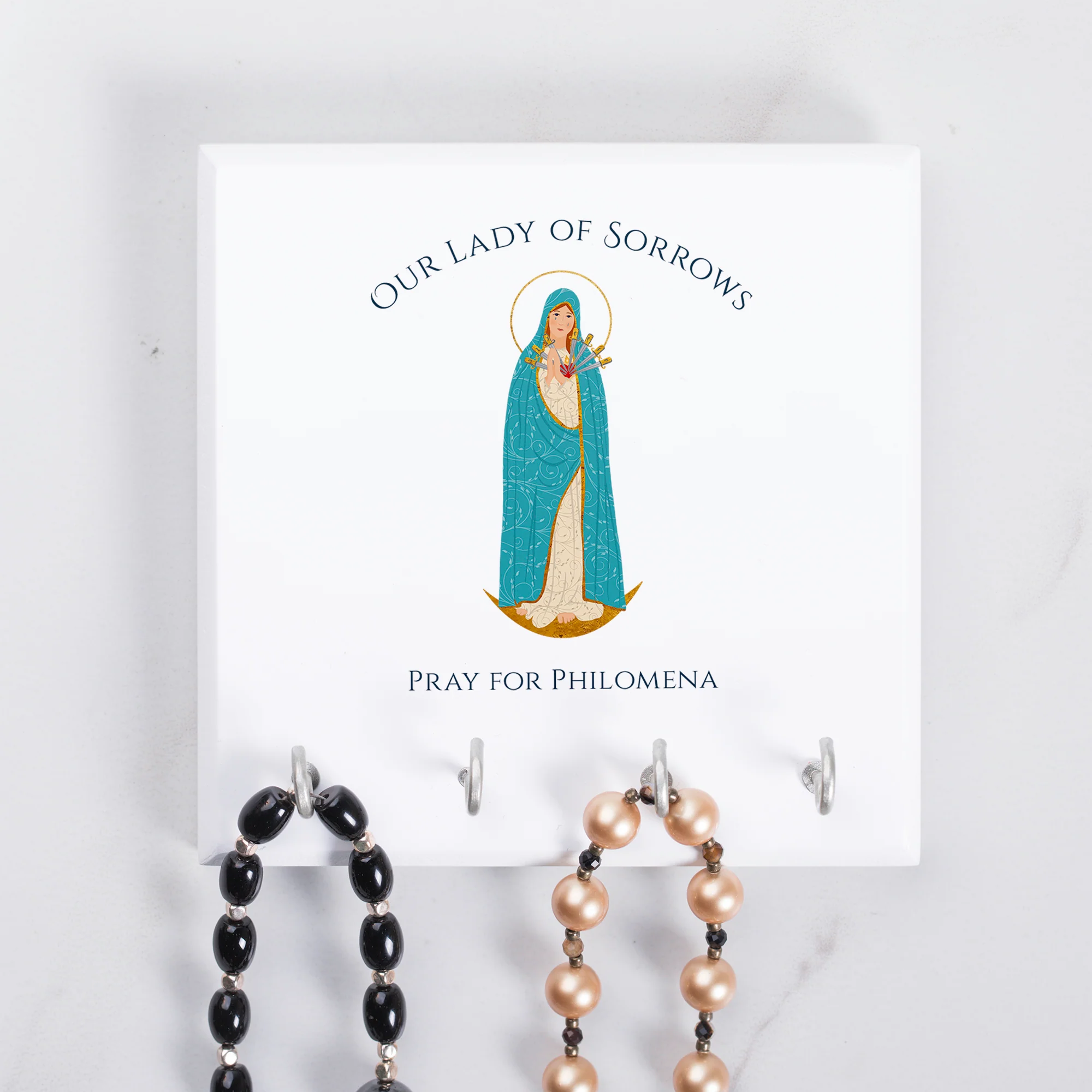 Personalized Our Lady of Sorrows Rosary Rack - Image 2