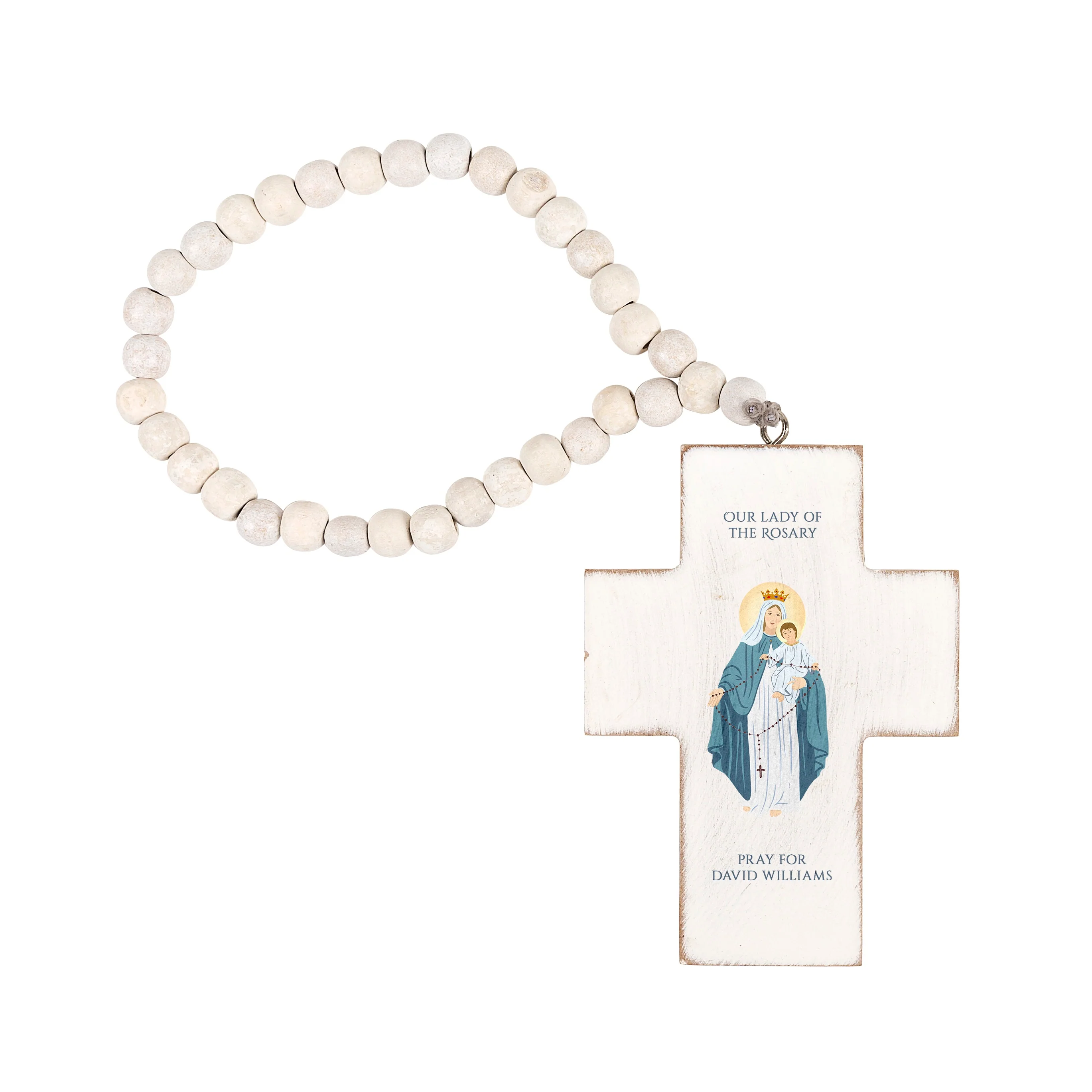 Personalized Our Lady of the Rosary Hanging Cross - Image 2