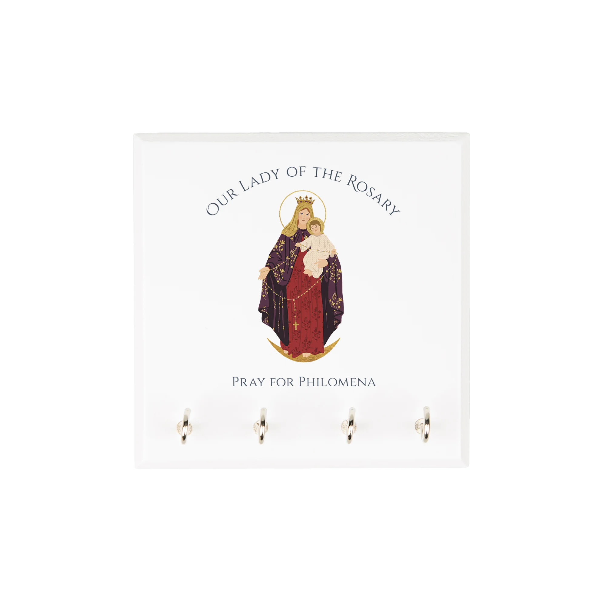 Personalized Our Lady of the Rosary Rosary Rack - Image 3
