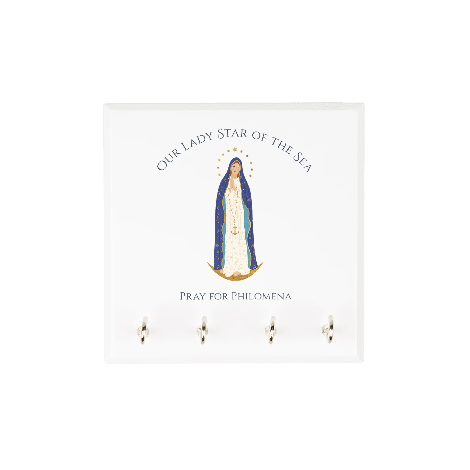 Personalized Our Lady Star of the Sea Rosary Rack - Image 3