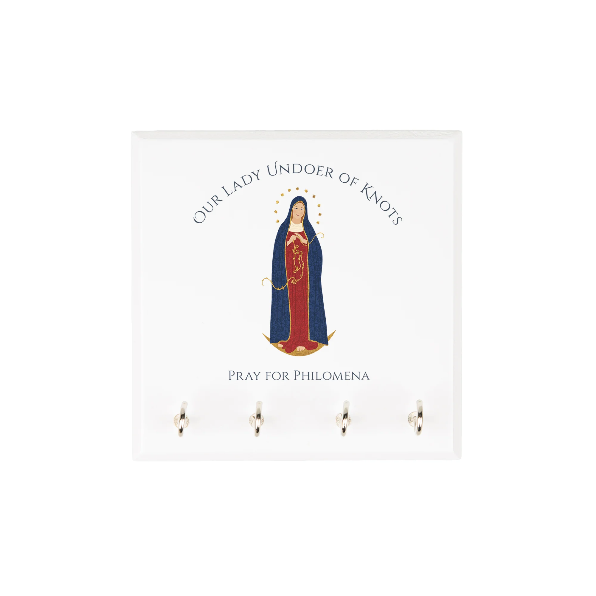 Personalized Our Lady Undoer of Knots Rosary Rack - Image 3