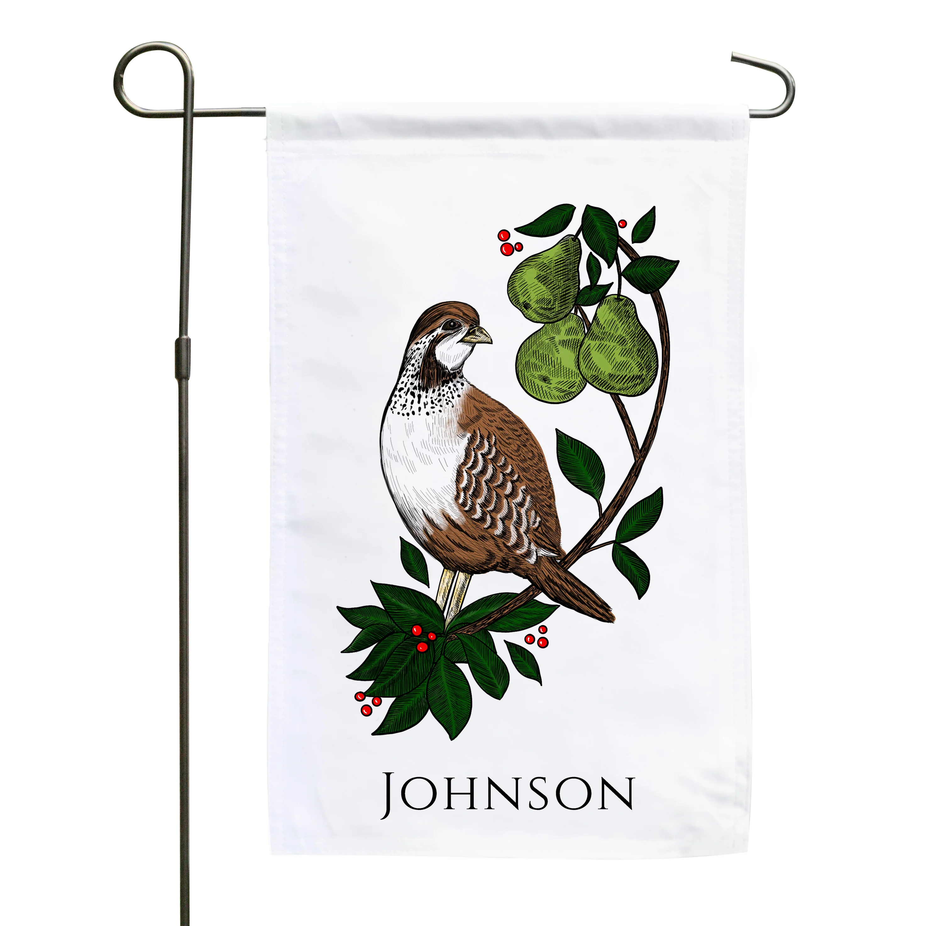 Personalized Partridge in a Pear Tree Garden Flag - Image 2