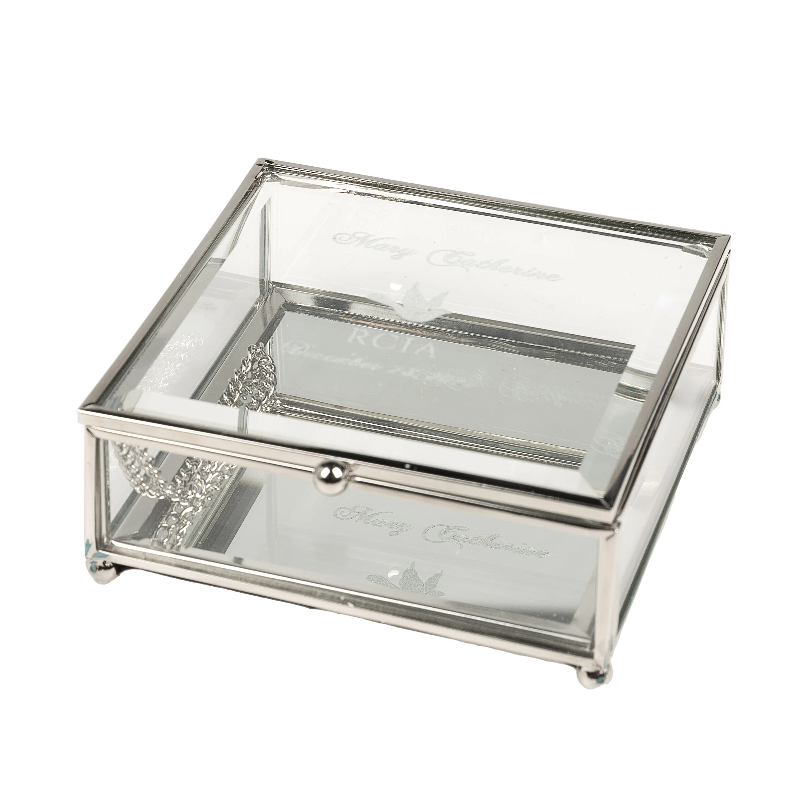 Personalized RCIA Glass Keepsake Box - 4.75 inch square - Image 2