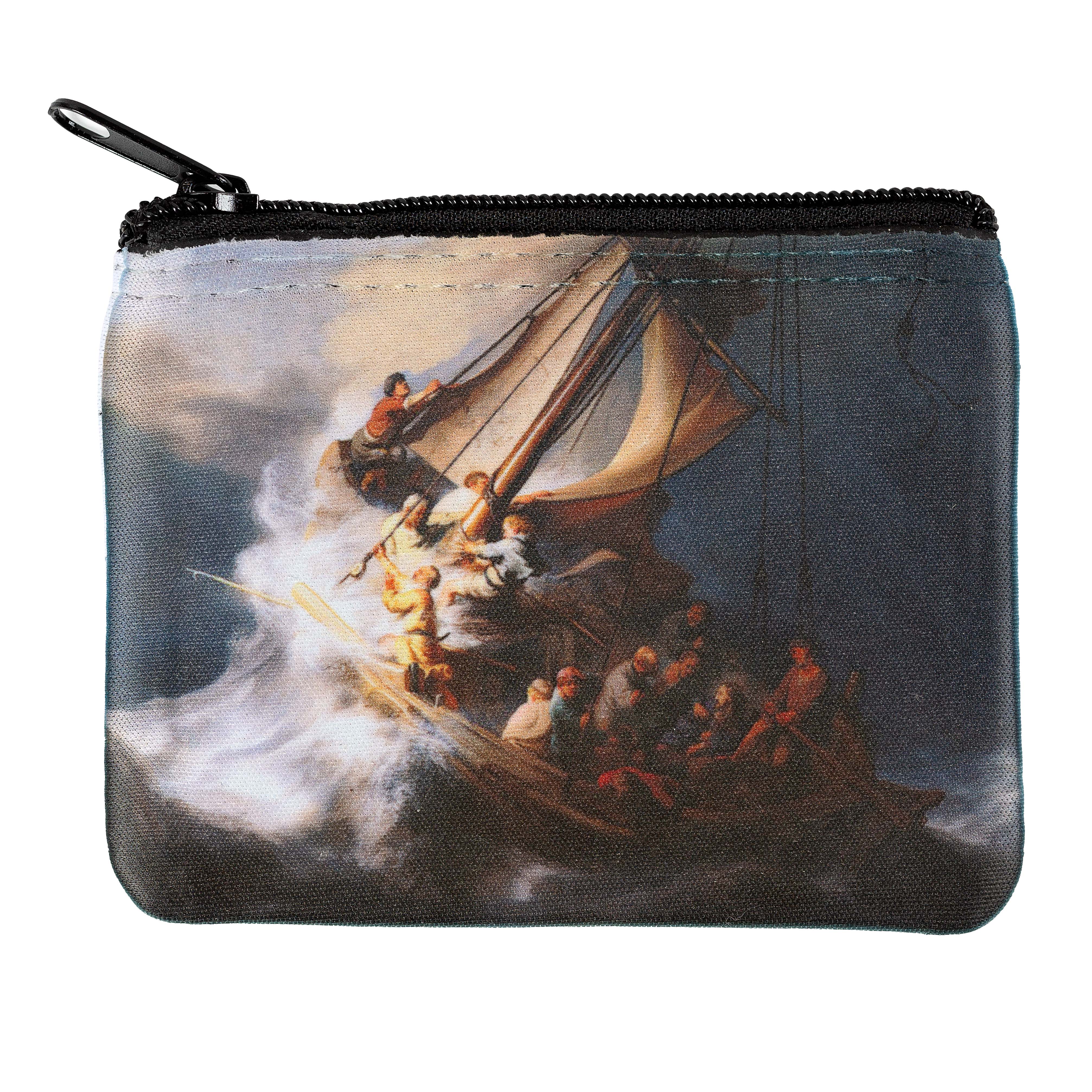 Personalized Rembrandt "Christ in the Storm" Rosary Pouch - Image 4