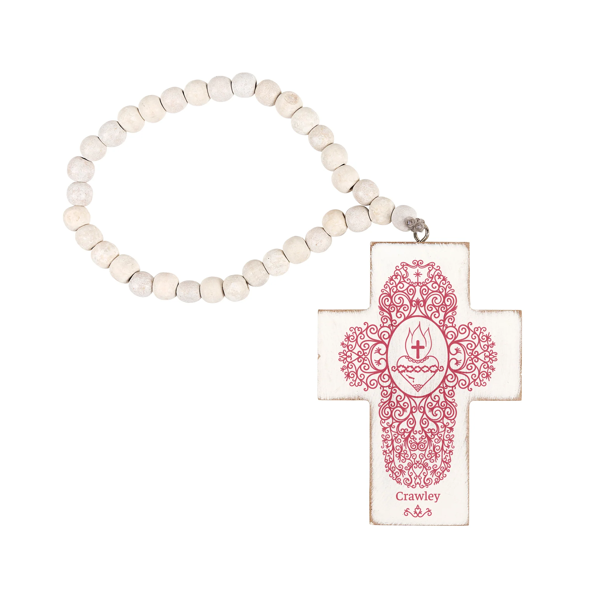 Personalized Sacred Heart Filigree Home Blessing Cross - Image 3