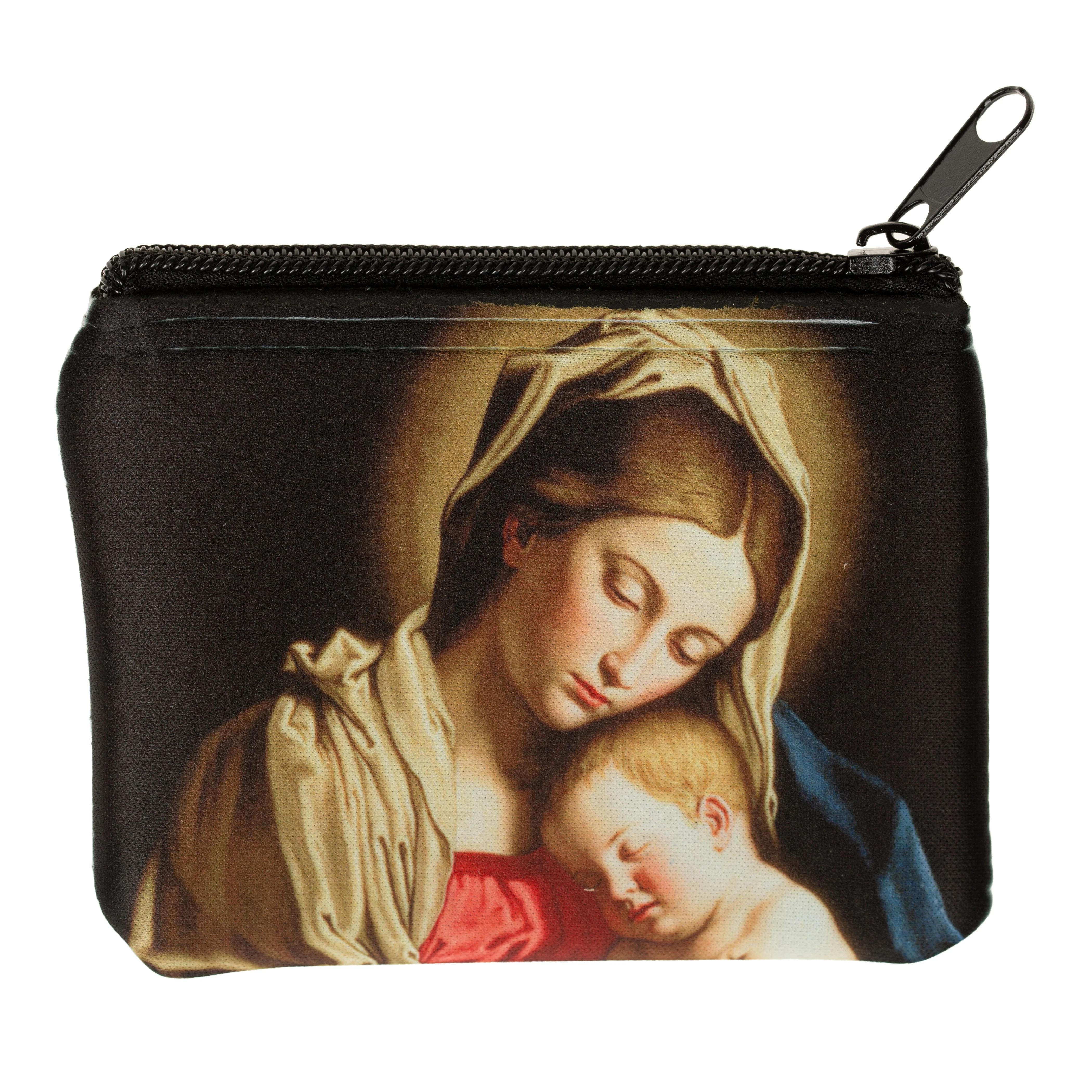 Personalized Sassoferrato Madonna and Child Rosary Pouch - Image 4