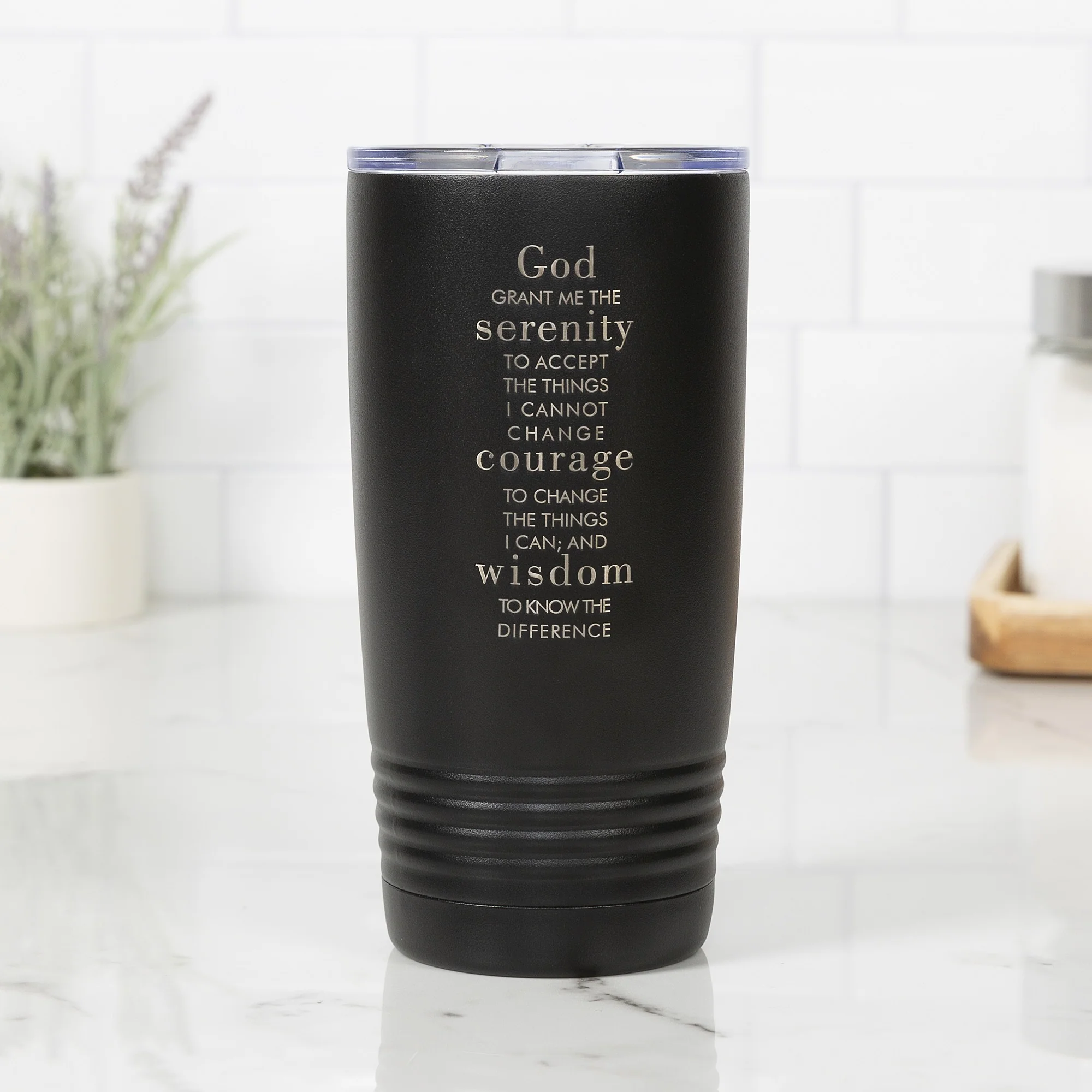Personalized Serenity Prayer Black 20oz Tumbler