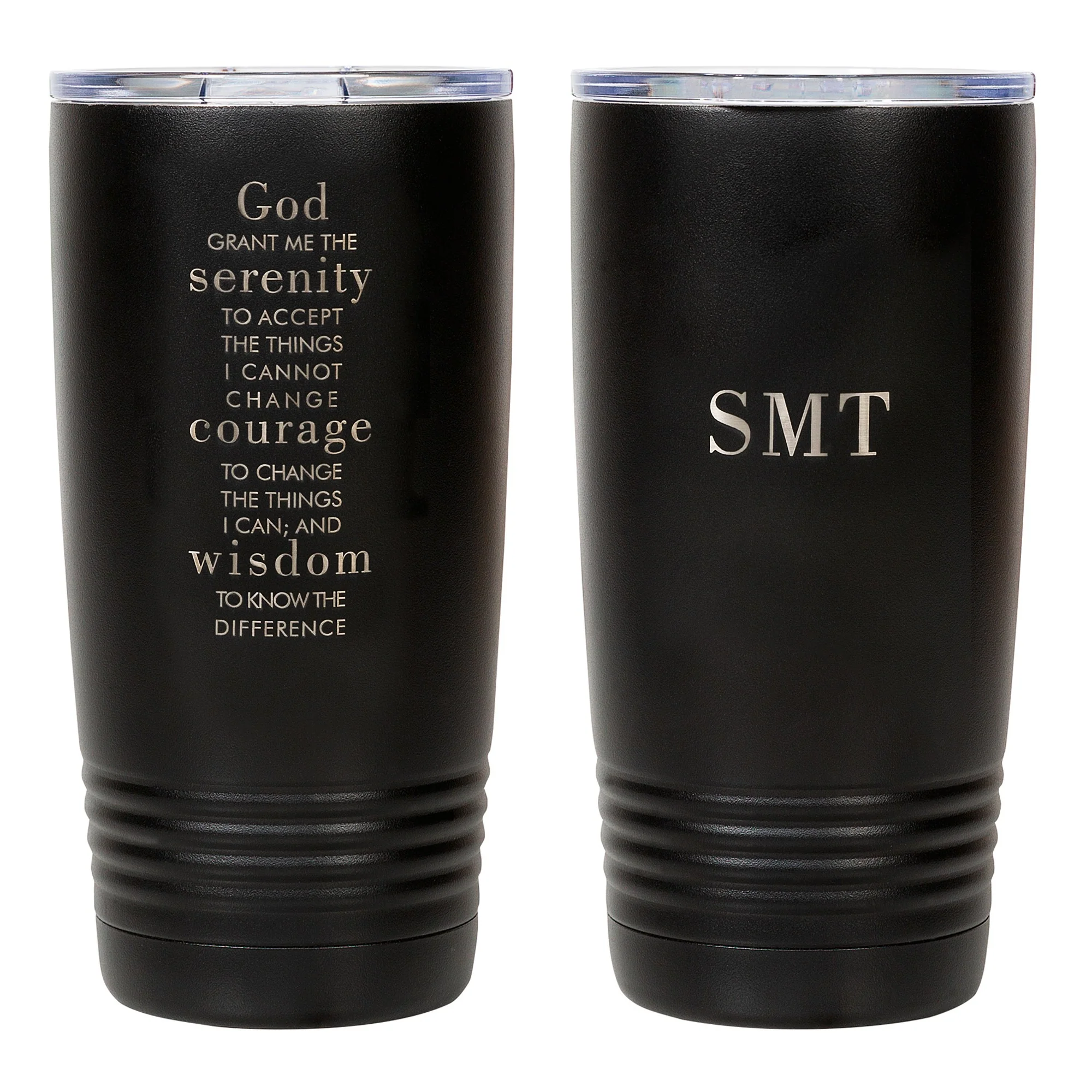 Personalized Serenity Prayer Black 20oz Tumbler - Image 2