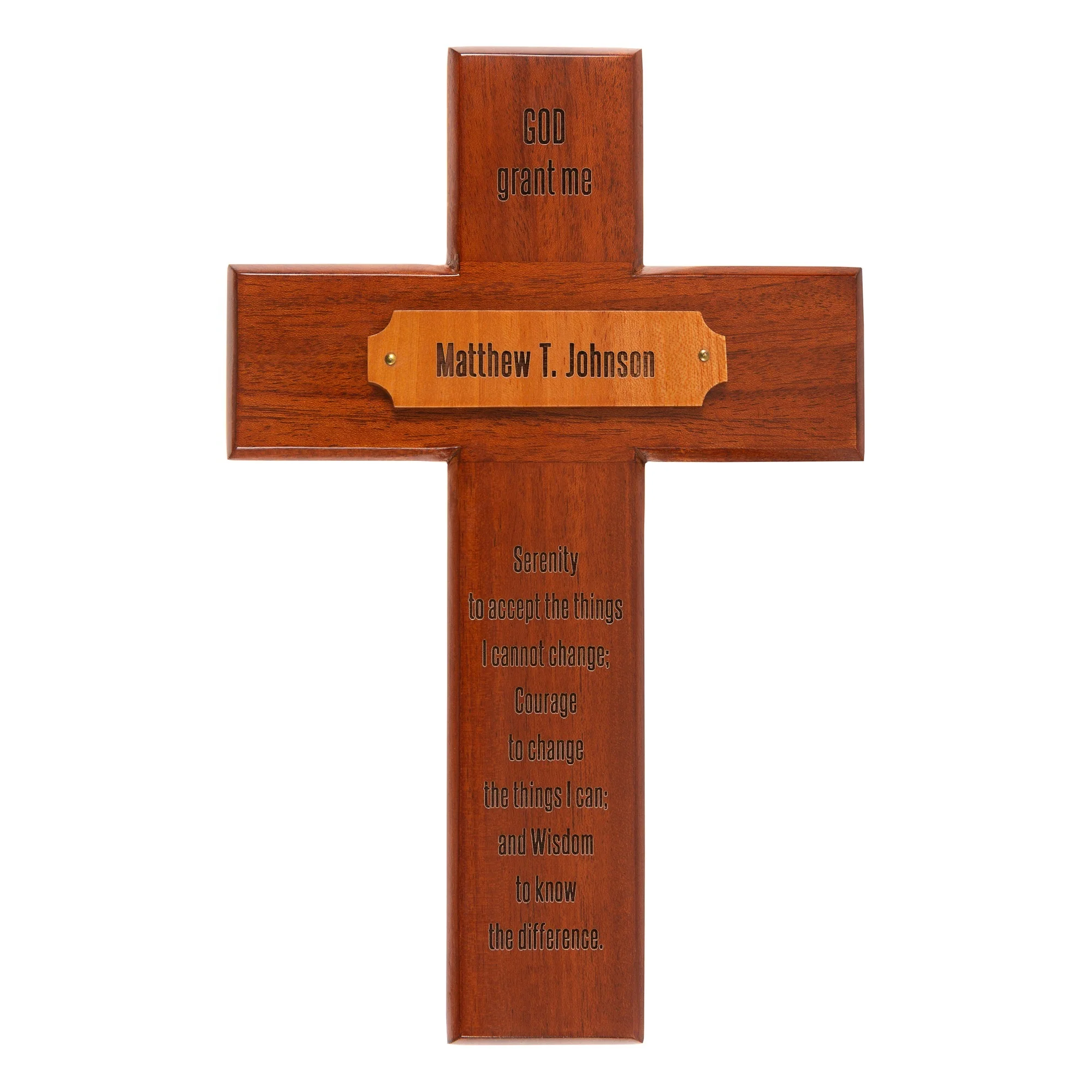 Personalized Serenity Prayer Wood Cross - Image 2