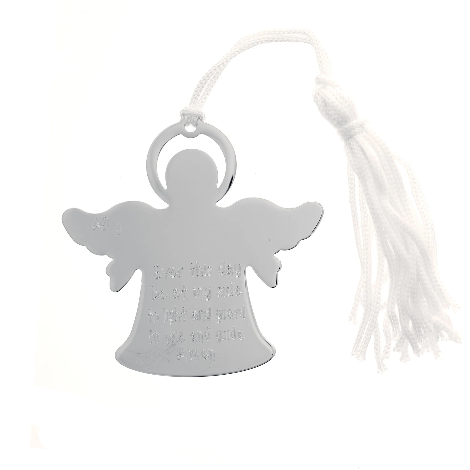 Personalized Silver Angel Crib Medal - Image 3