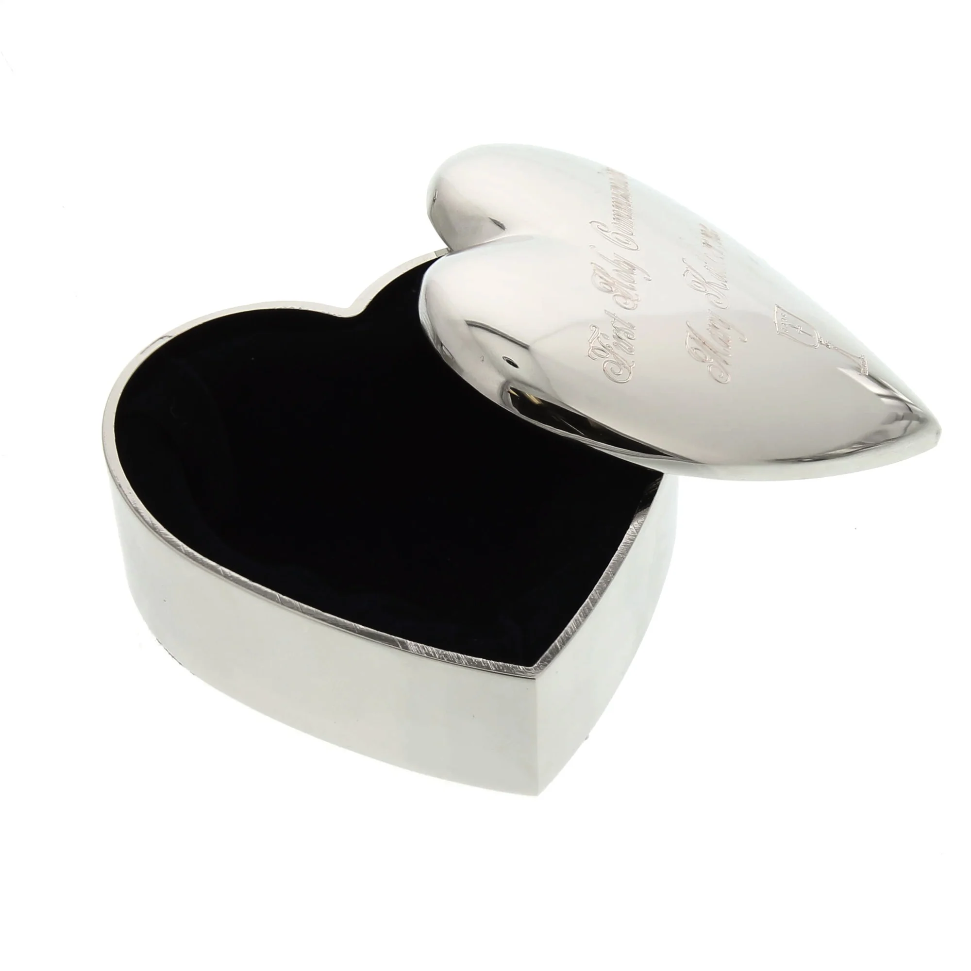 Personalized Silver Heart First Communion Keepsake Box - Image 2