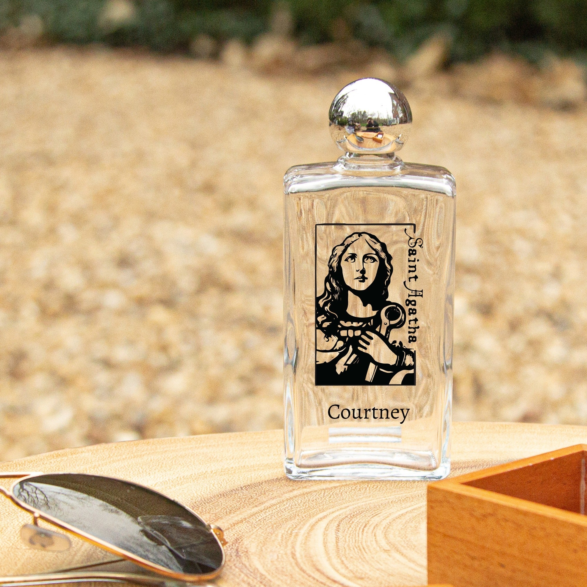 Personalized St. Agatha Holy Water Bottle - Image 2