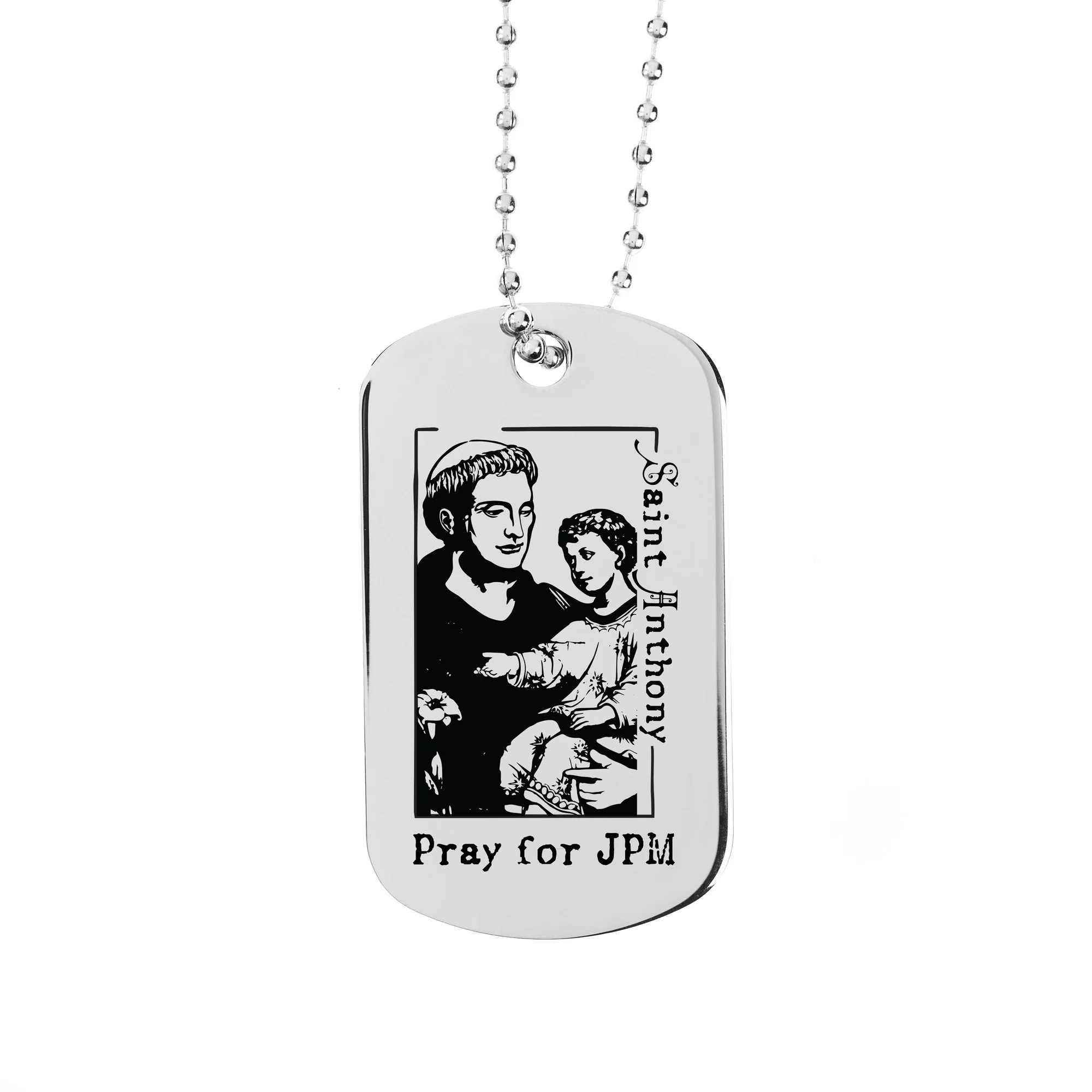 Personalized St. Anthony Dog Tag Necklace - Image 2