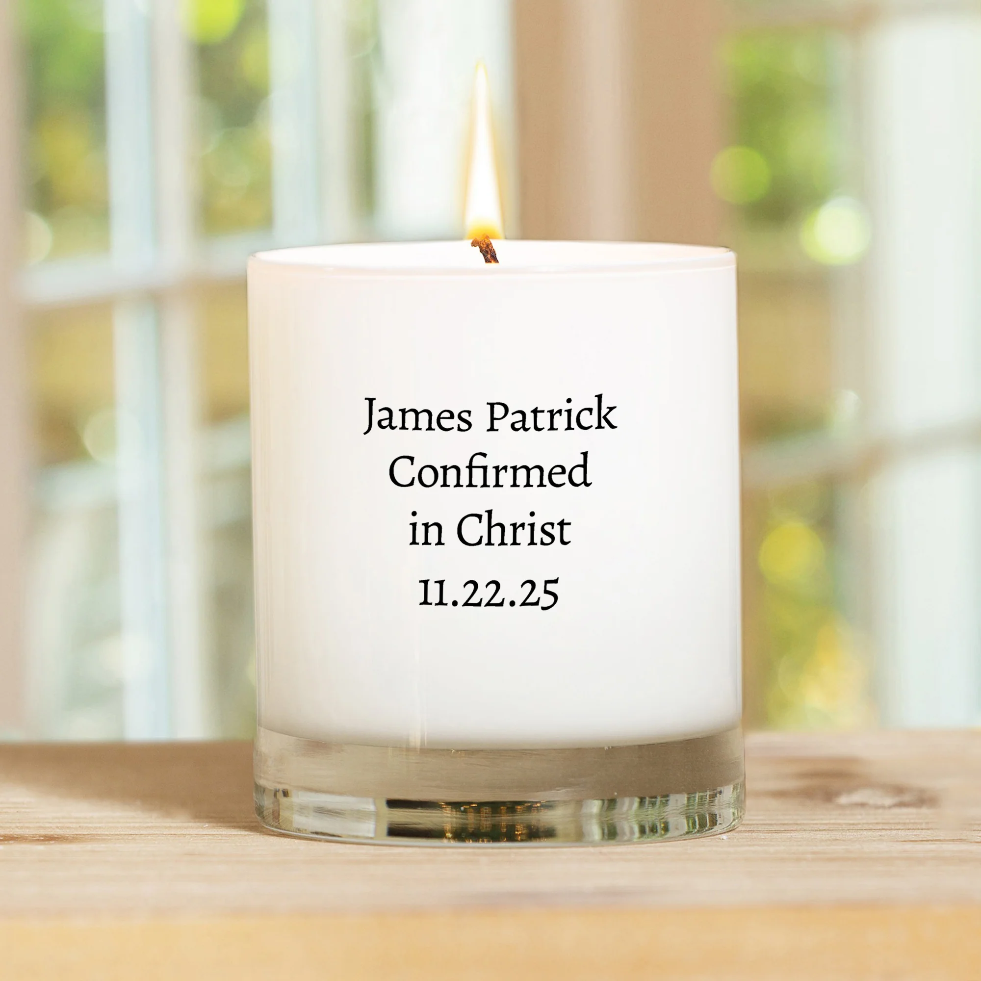 Personalized St. Benedict Confirmation Candle