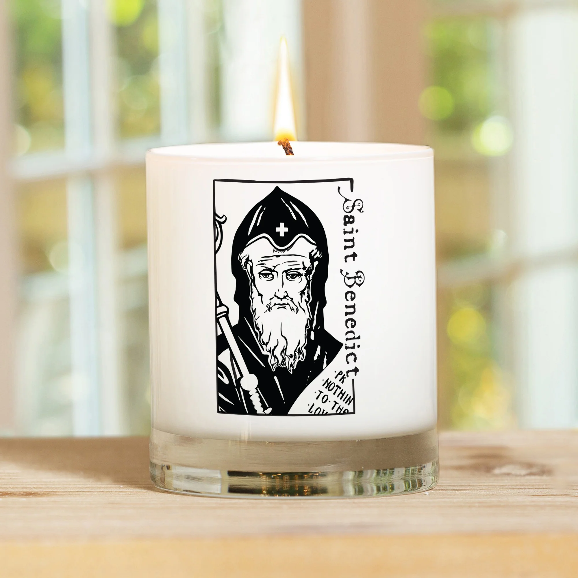 Personalized St. Benedict Confirmation Candle - Image 2