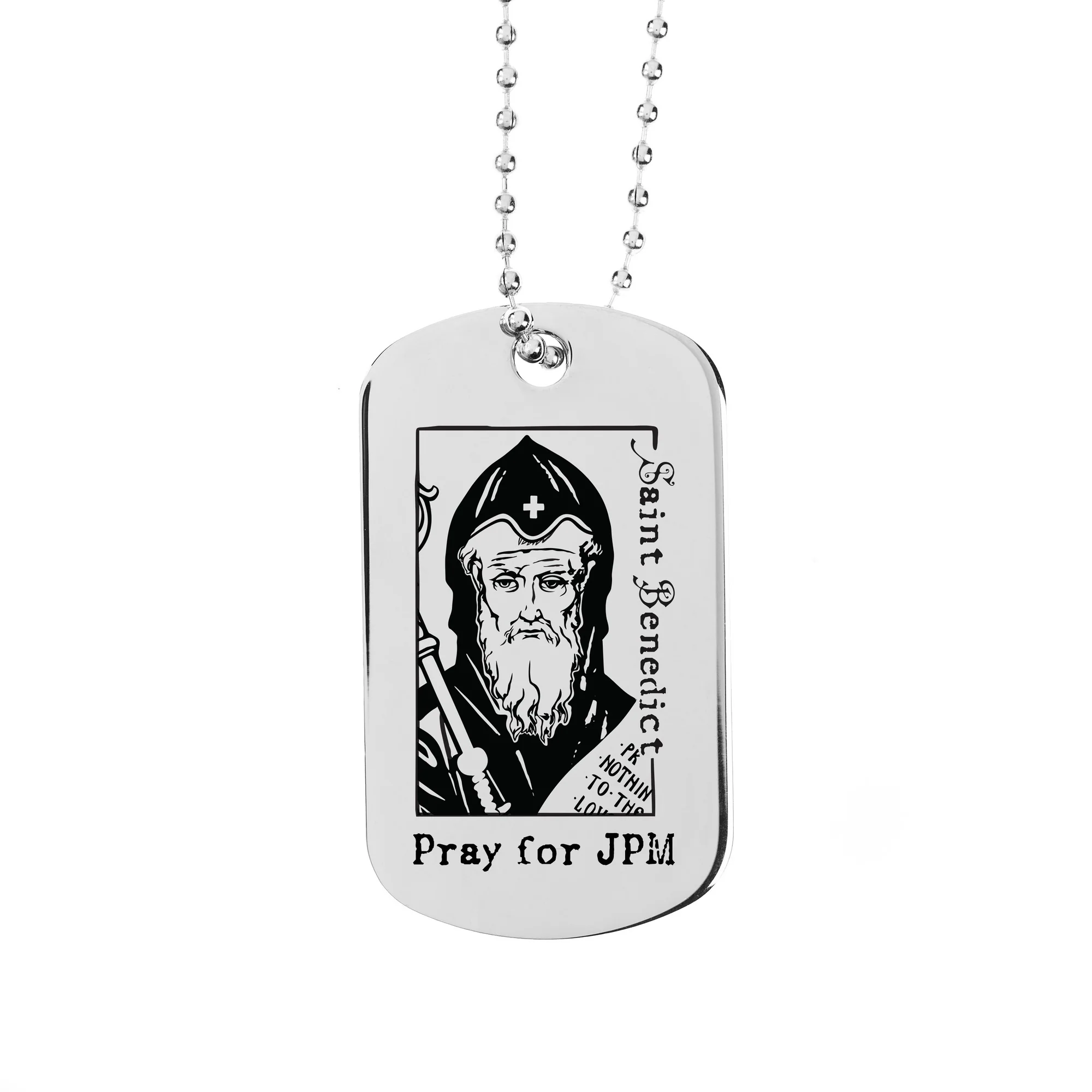 Personalized St. Benedict Dog Tag Necklace - Image 2