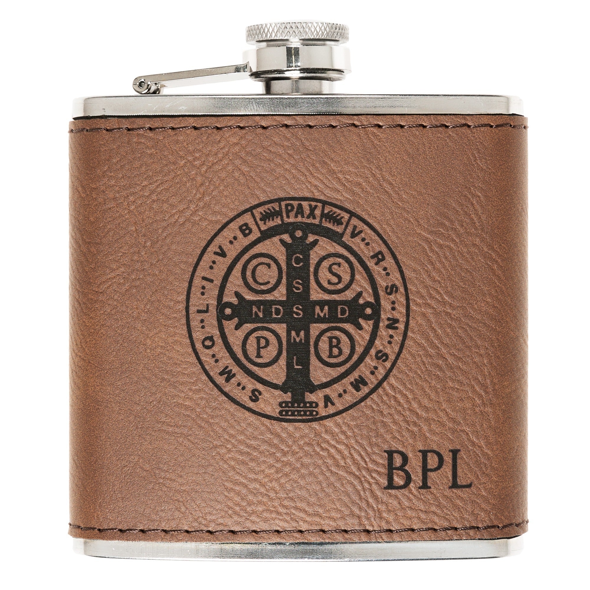 Personalized St. Benedict Flask - Image 2