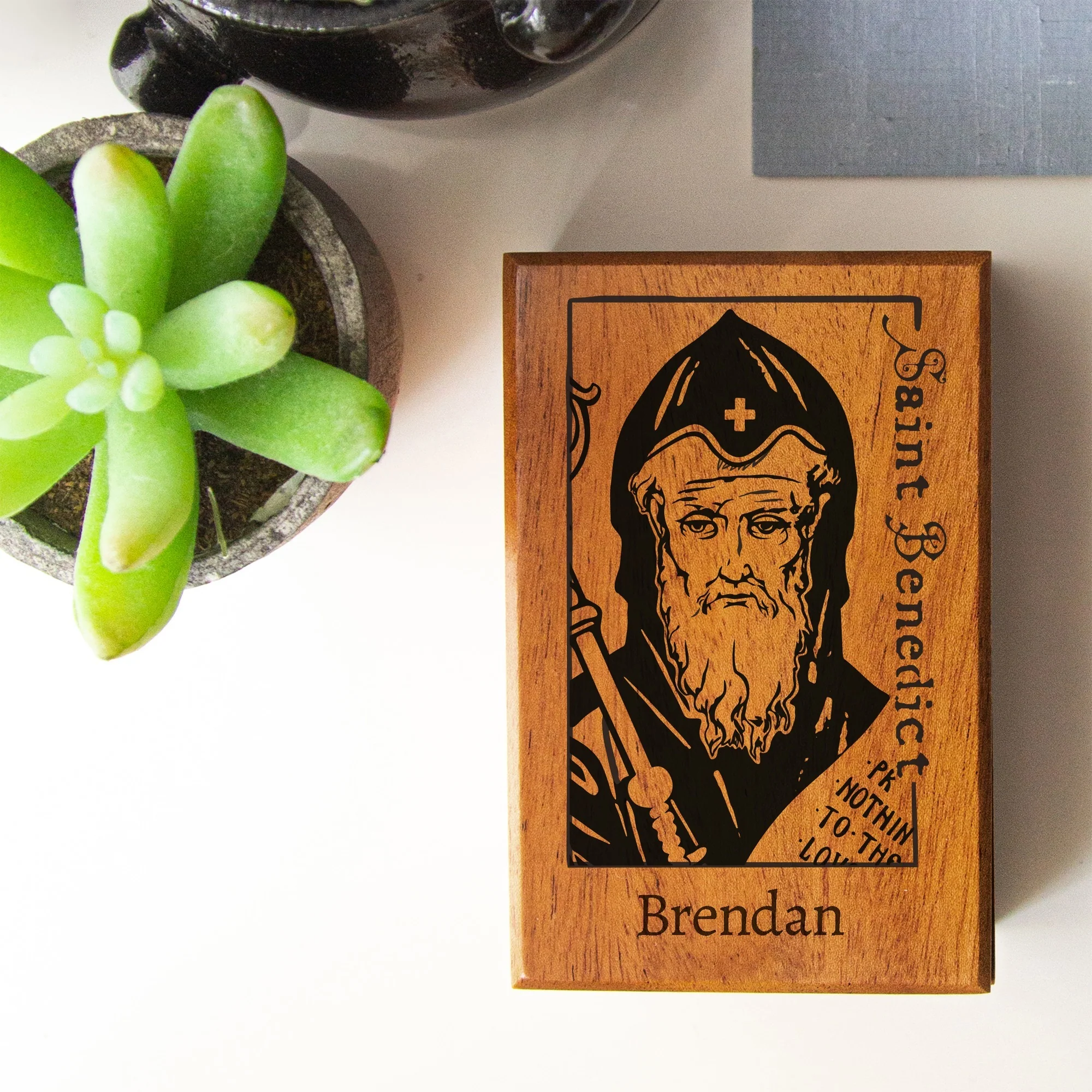Personalized St. Benedict Keepsake Box - Image 2
