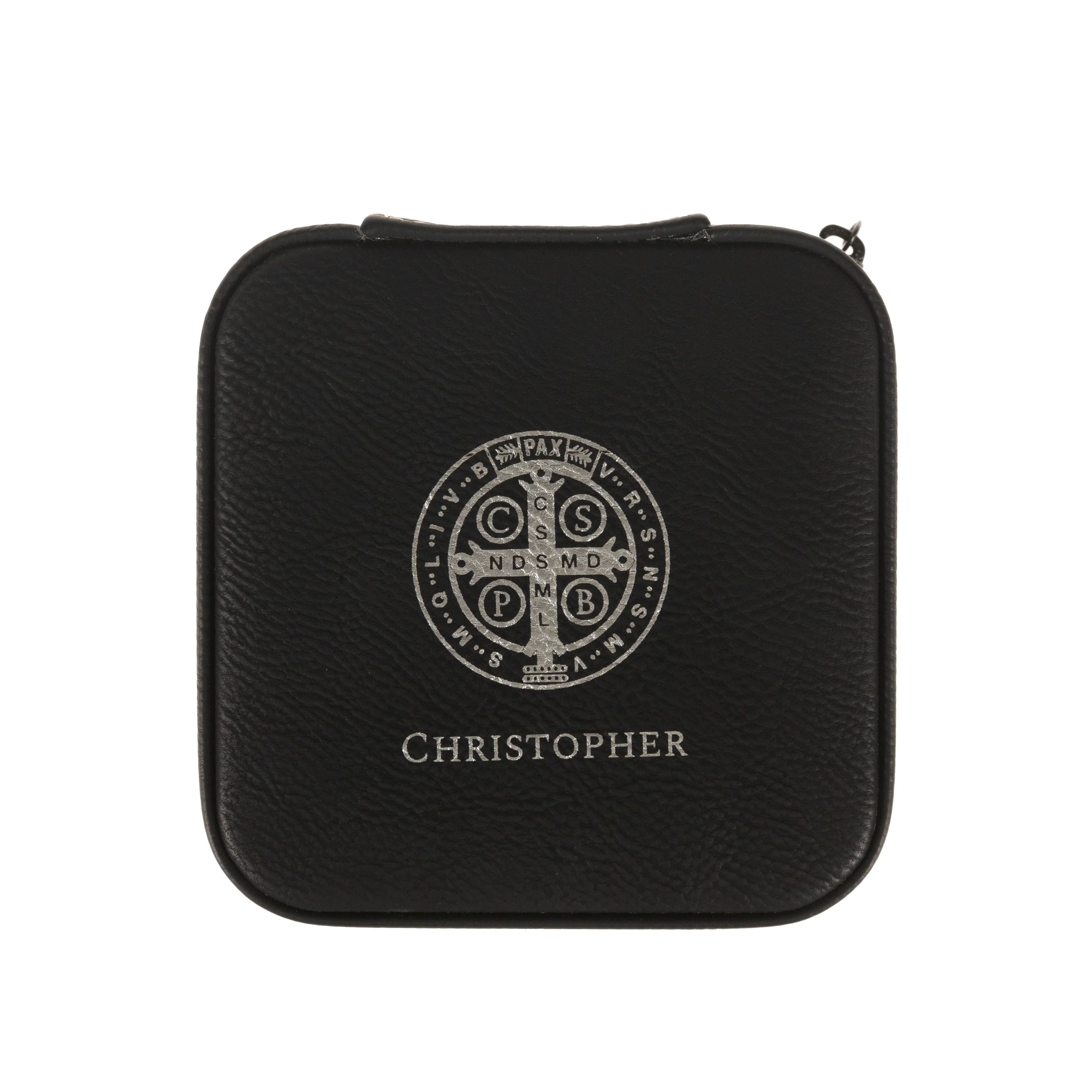 Personalized St. Benedict Travel Case for Jewelry - Image 2