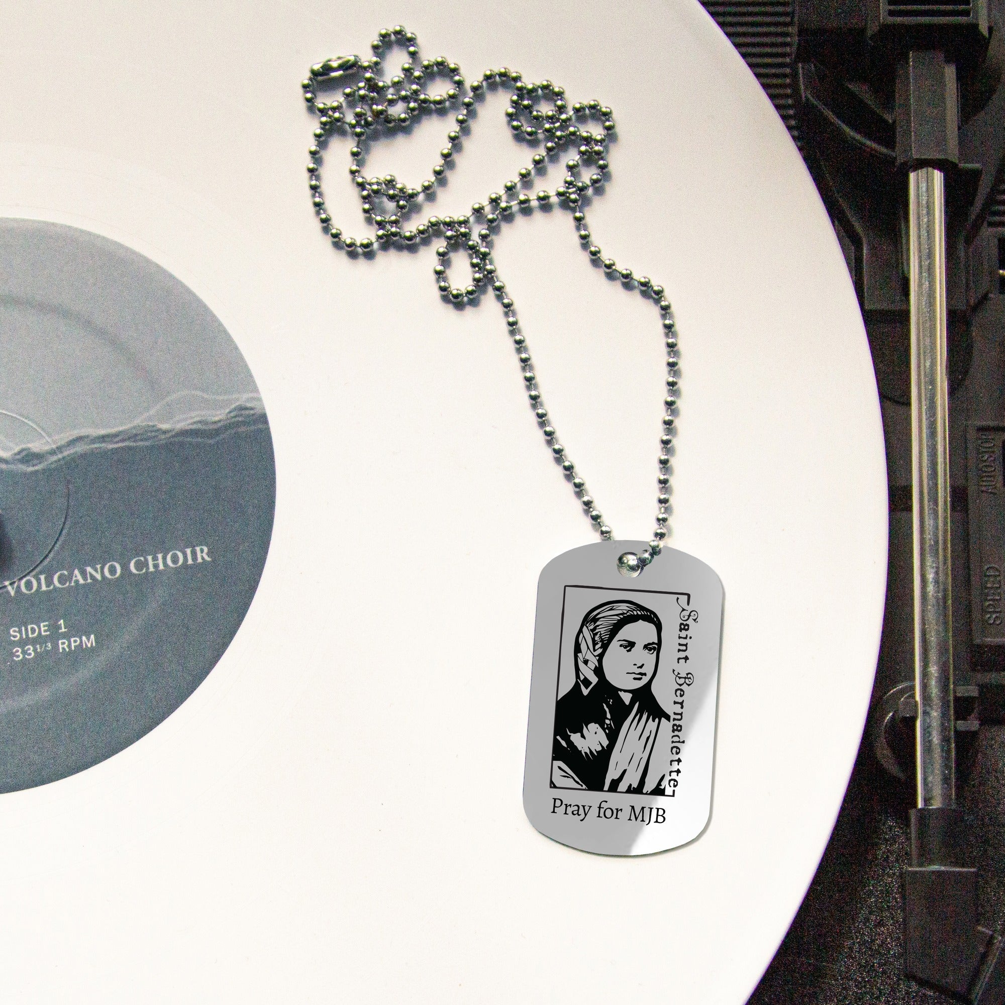 Personalized St. Bernadette Dog Tag Necklace