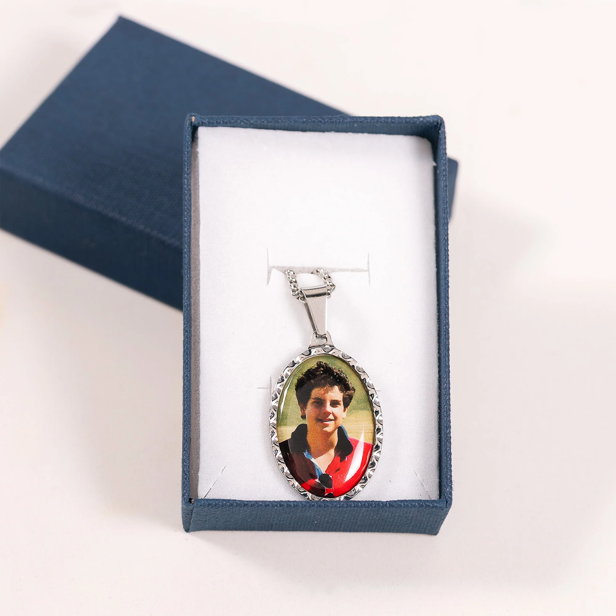 Personalized St. Carlo Acutis Oval Picture Pendant Necklace - Image 4
