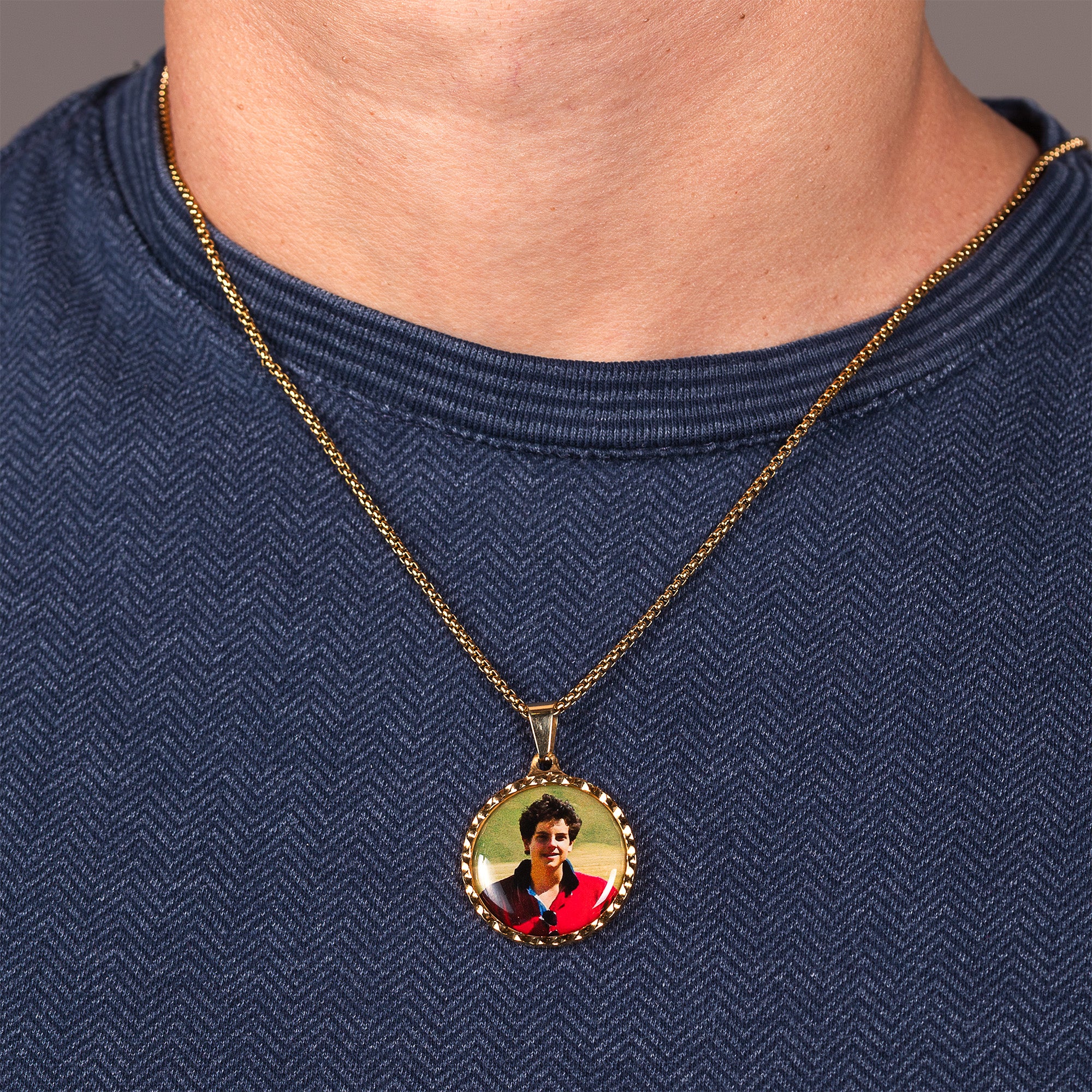 Personalized St. Carlo Acutis Round Picture Pendant Necklace - Image 5