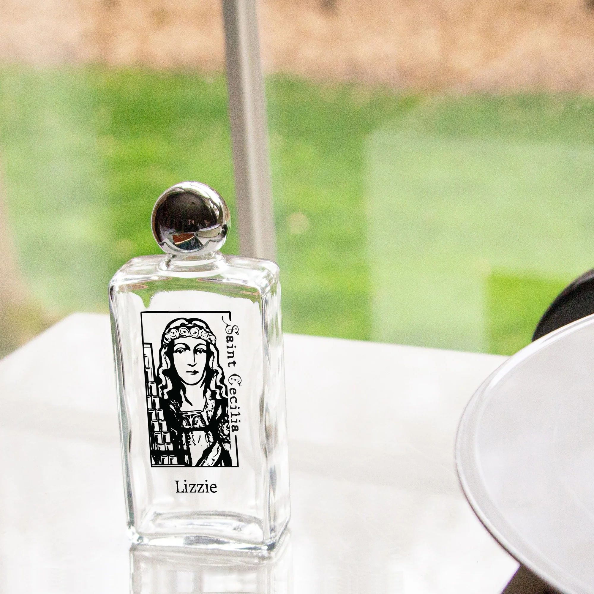 Personalized St. Cecilia Holy Water Bottle
