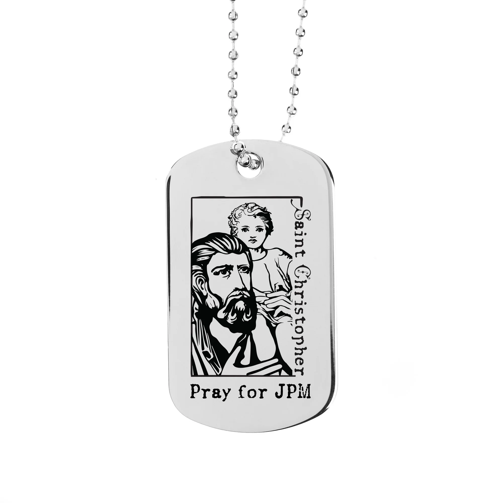 Personalized St. Christopher Dog Tag Necklace