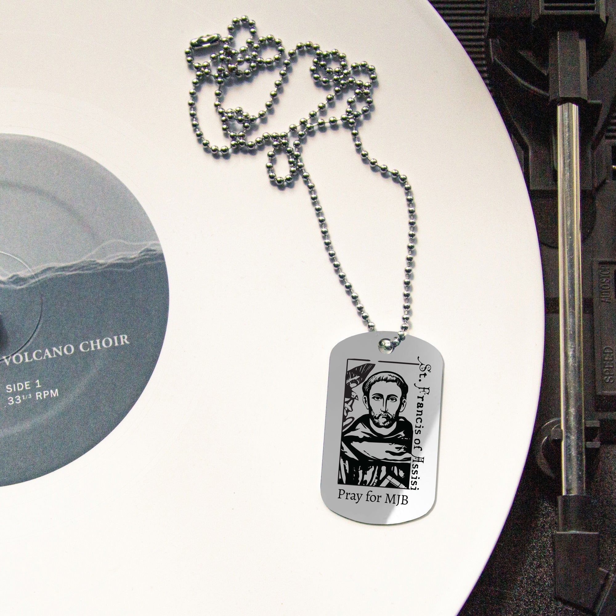 Personalized St. Francis of Assisi Dog Tag Necklace