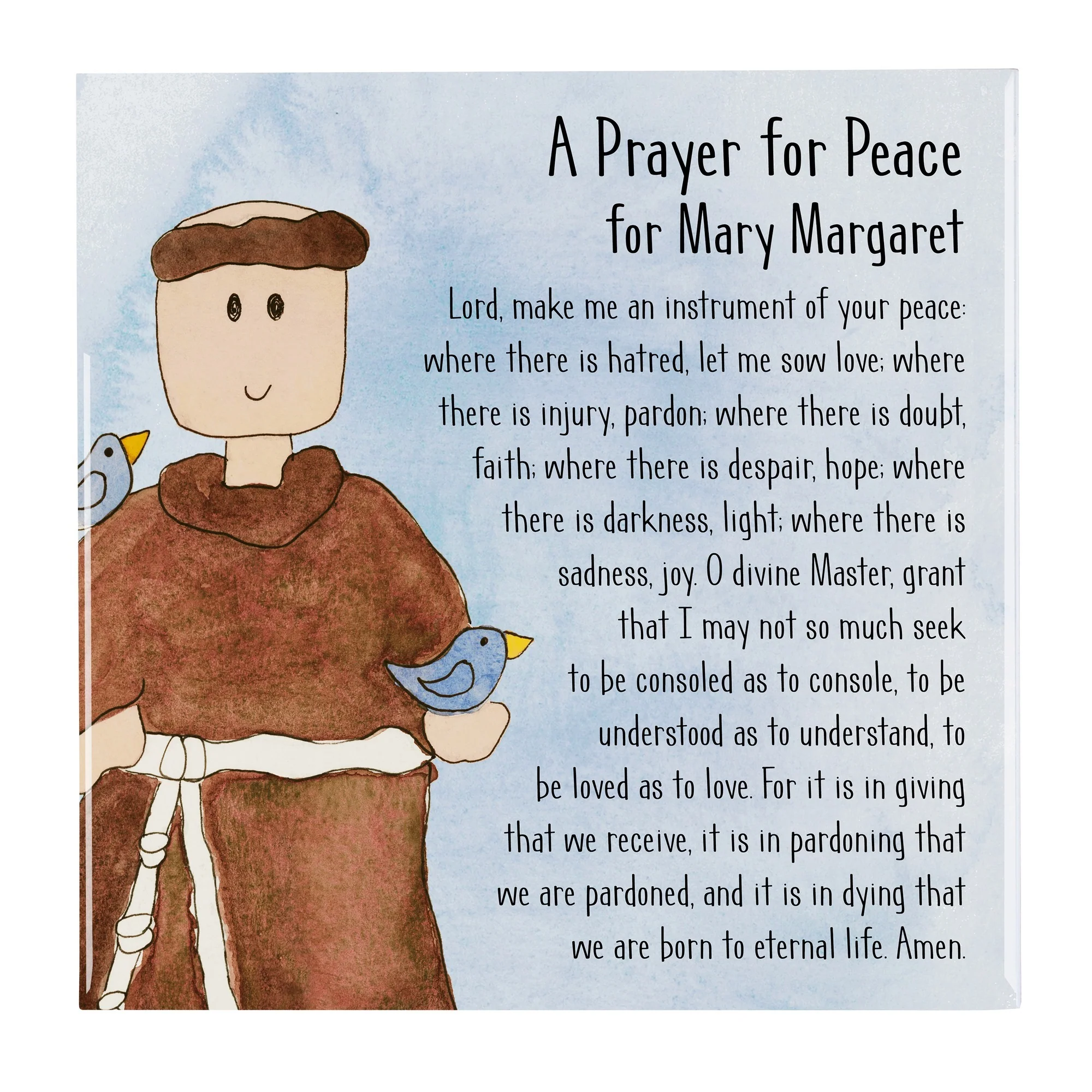 Personalized St. Francis Prayer Tile - Image 2