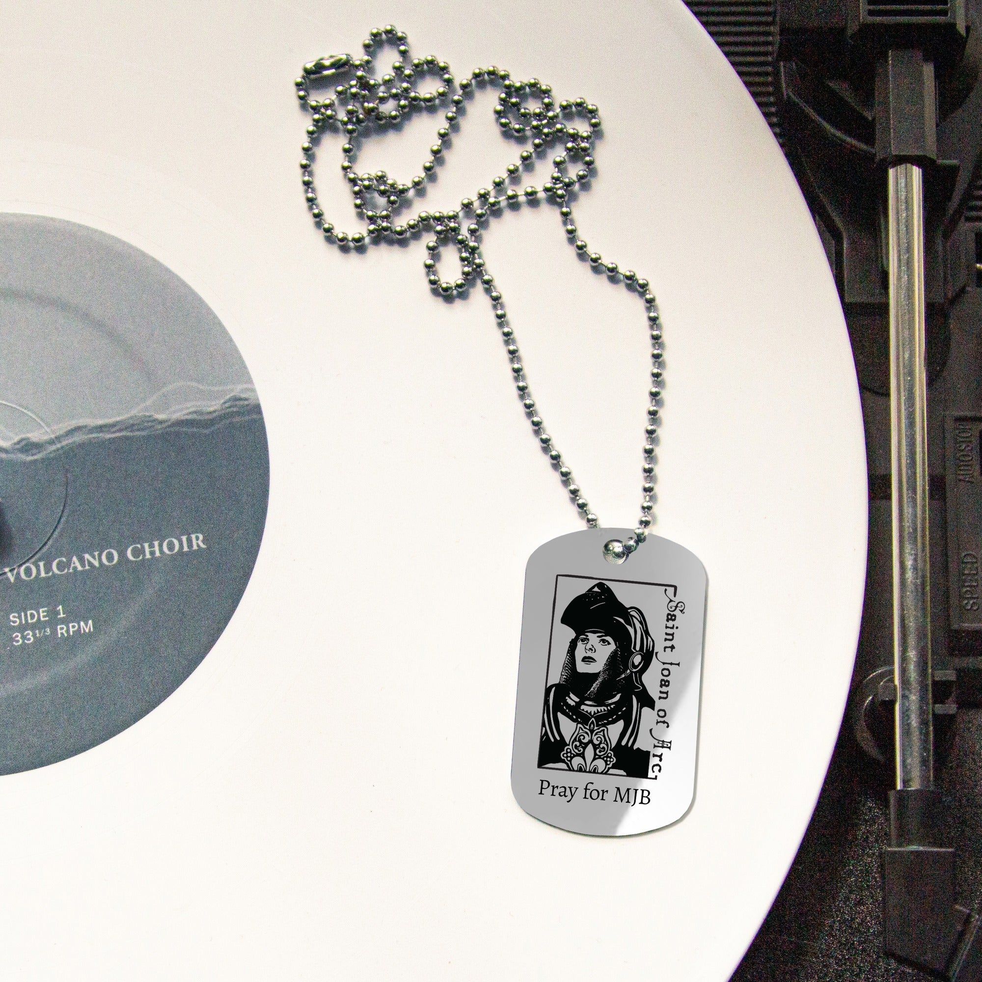 Personalized St. Joan of Arc Dog Tag Necklace
