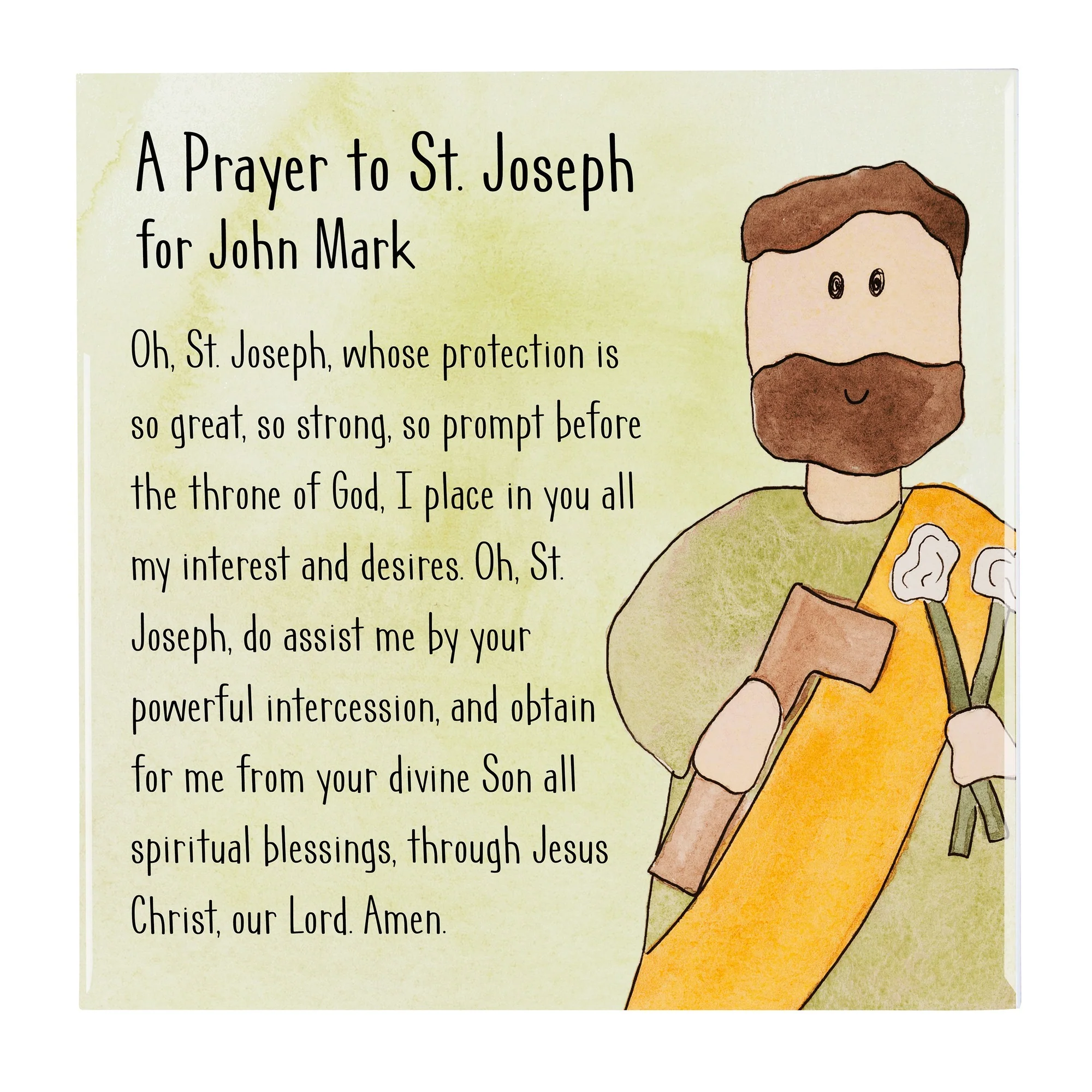 Personalized St. Joseph Prayer Tile - Image 2