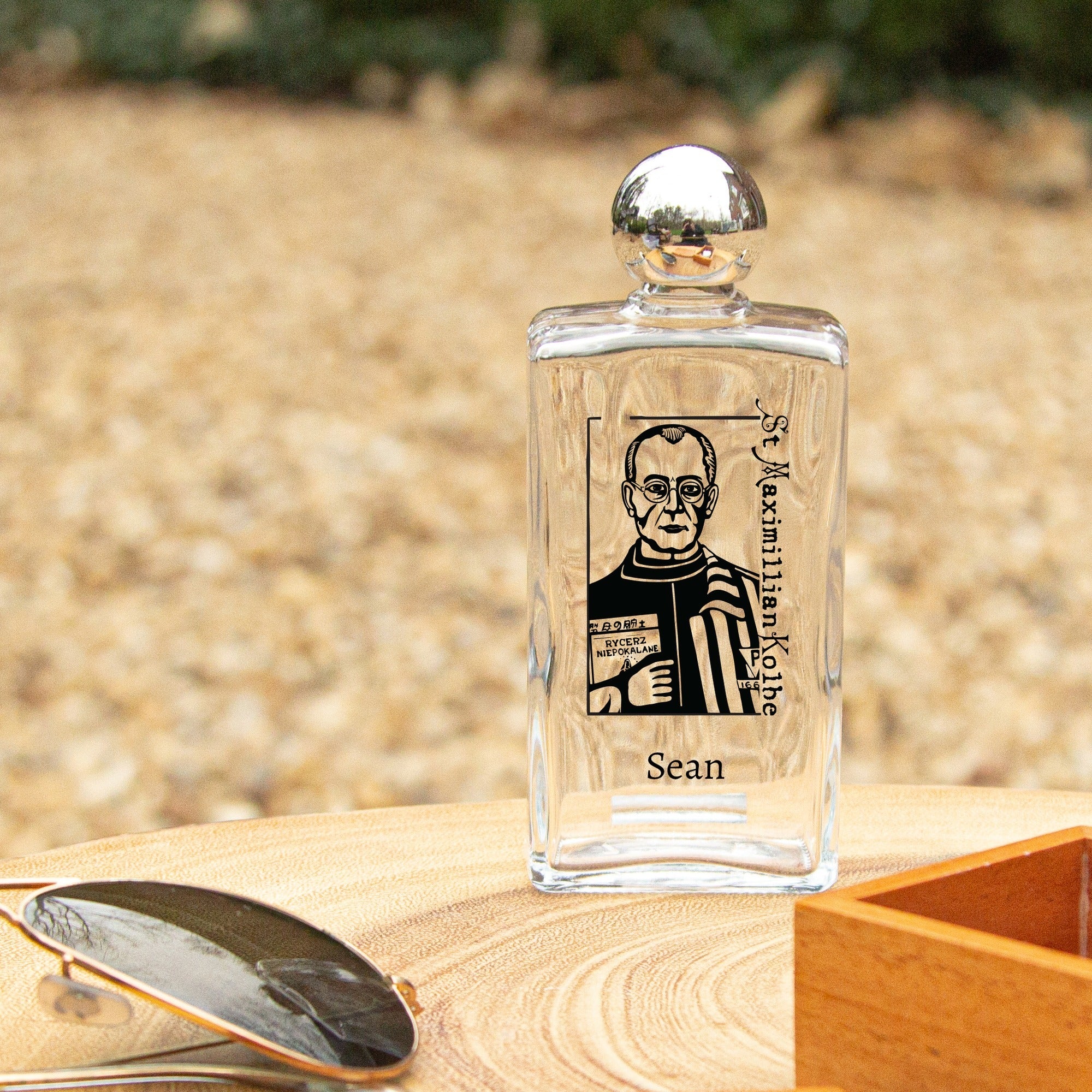 Personalized St. Maximilian Kolbe Holy Water Bottle - Image 2
