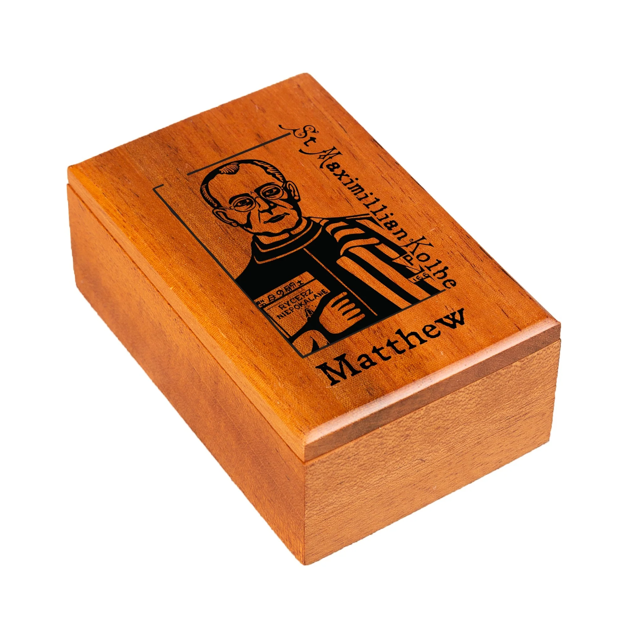 Personalized St. Maximilian Kolbe Keepsake Box - Image 2