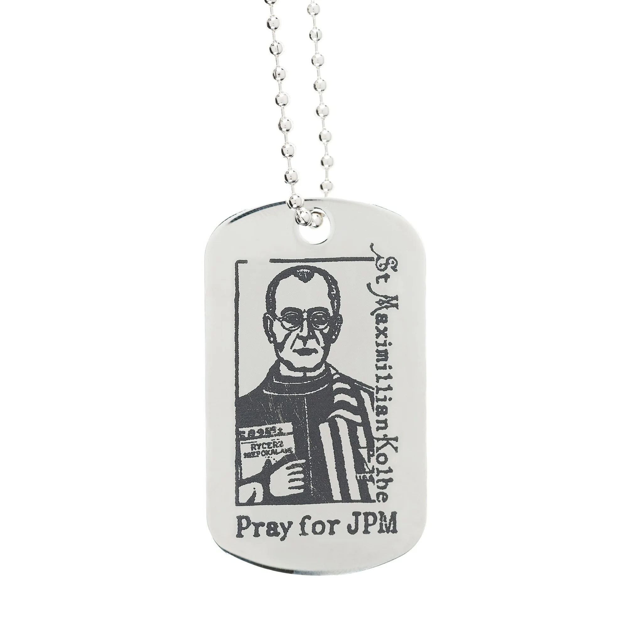 Personalized St. Maximillian Kolbe Dog Tag - Image 2