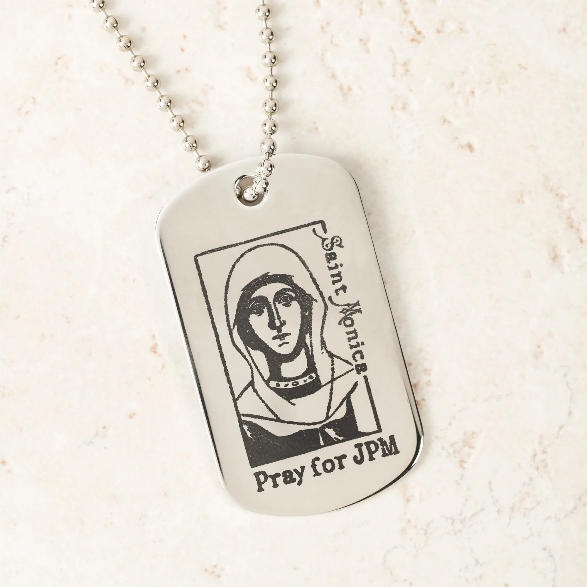 Personalized St. Monica Dog Tag - Image 2