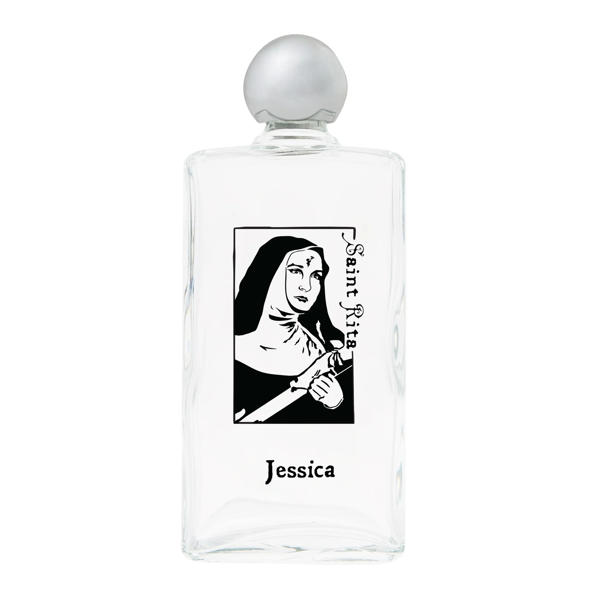 Personalized St. Rita Holy Water Bottle - Image 2