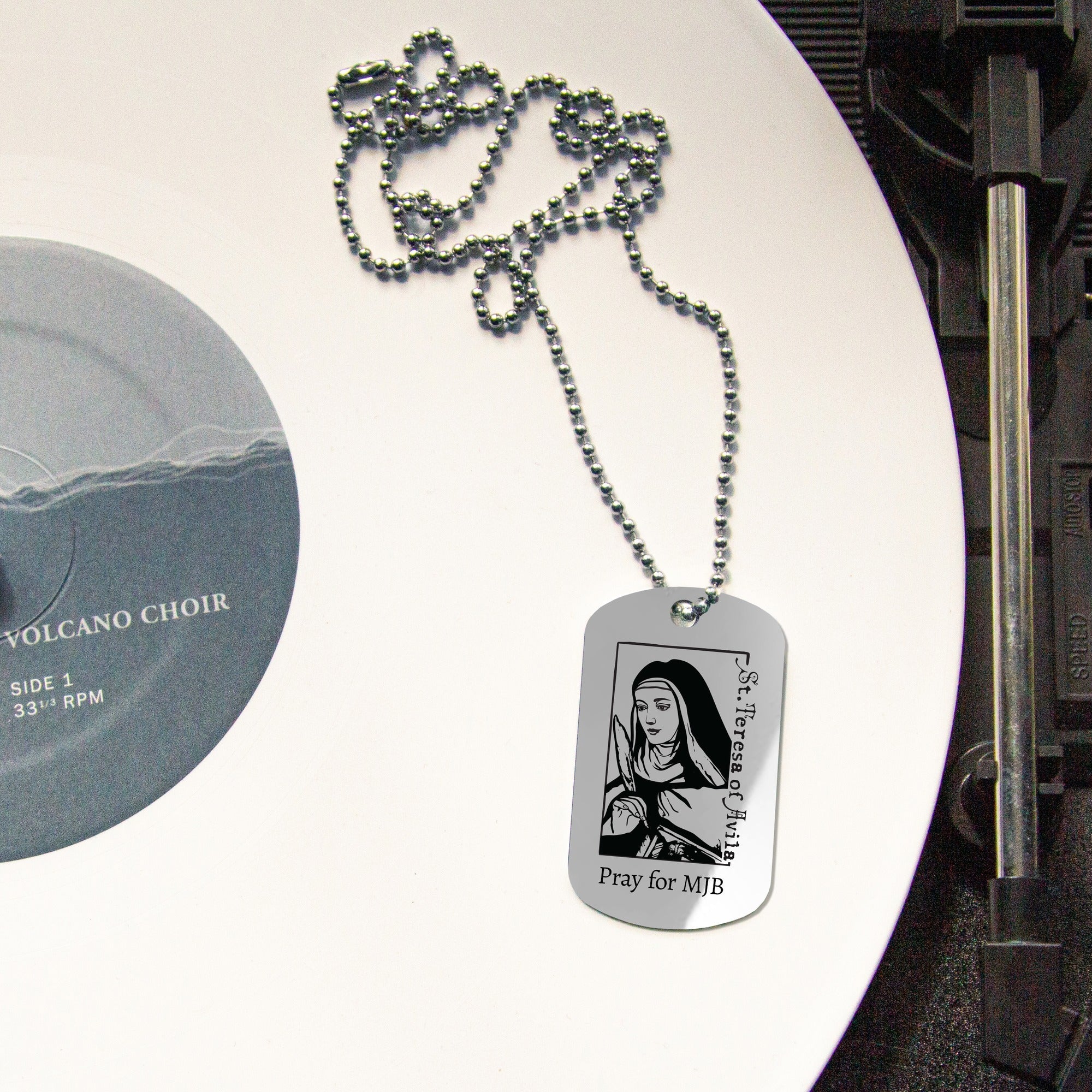 Personalized St. Teresa of Avila Dog Tag Necklace