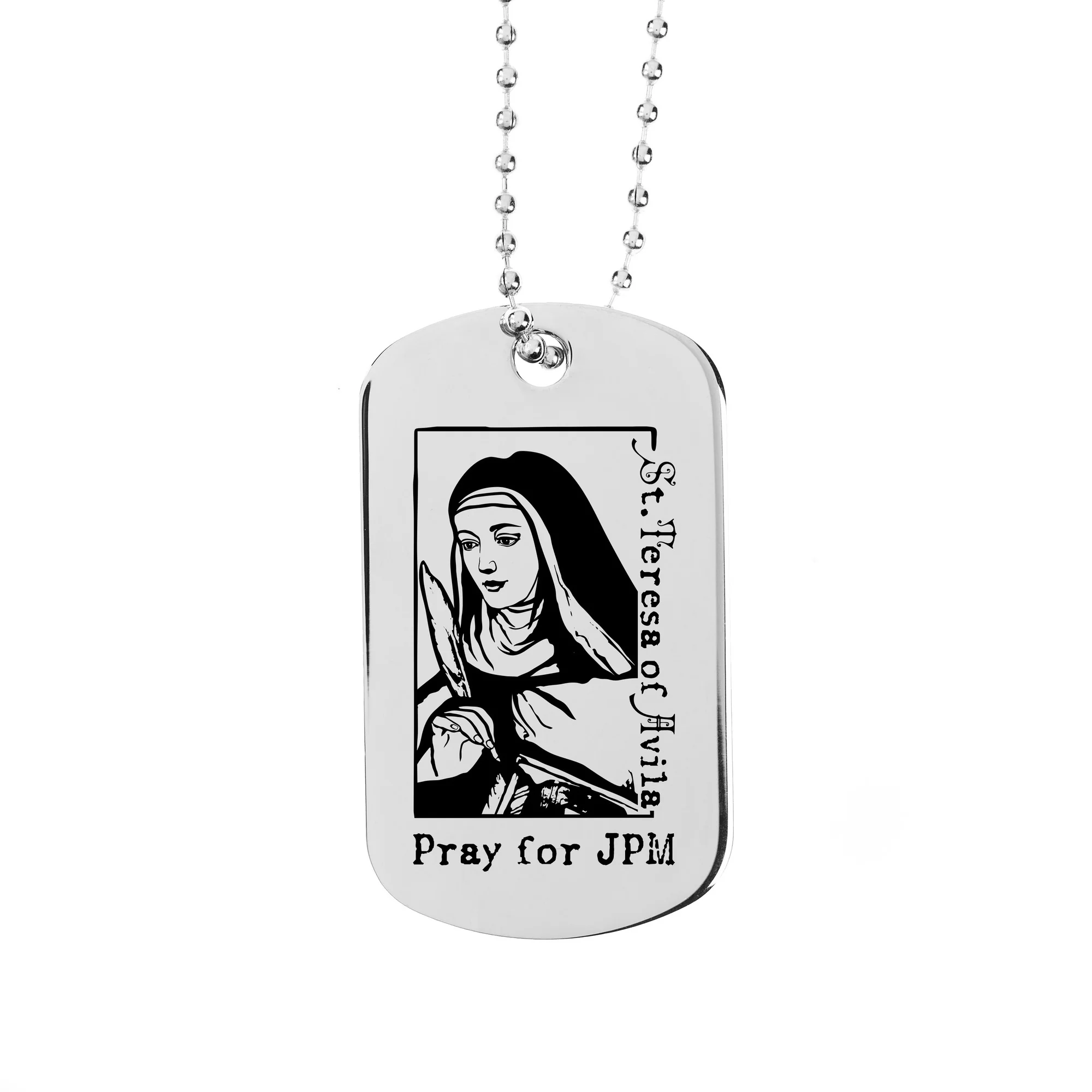 Personalized St. Teresa of Avila Dog Tag Necklace - Image 2