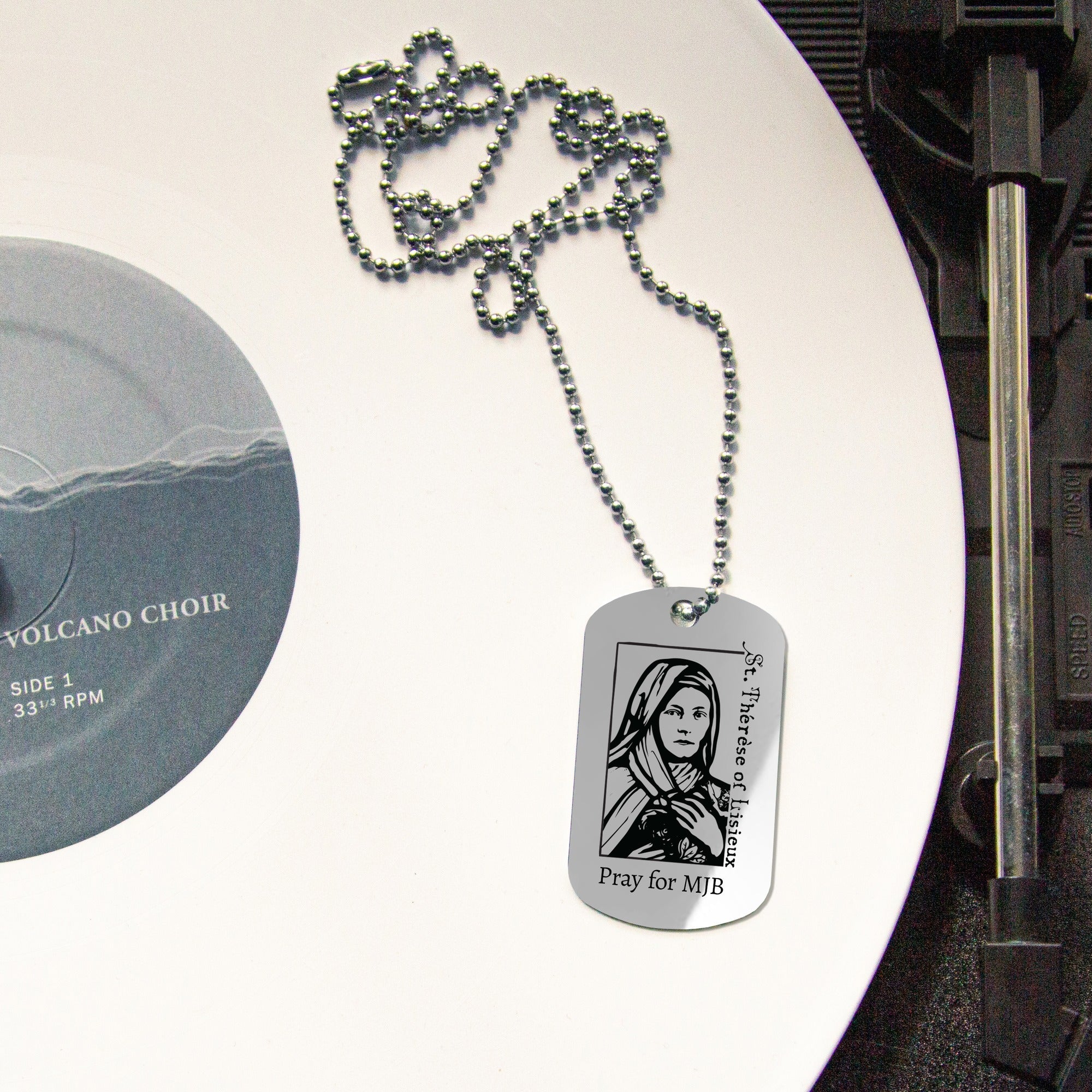 Personalized St. Therese of Lisieux Dog Tag Necklace