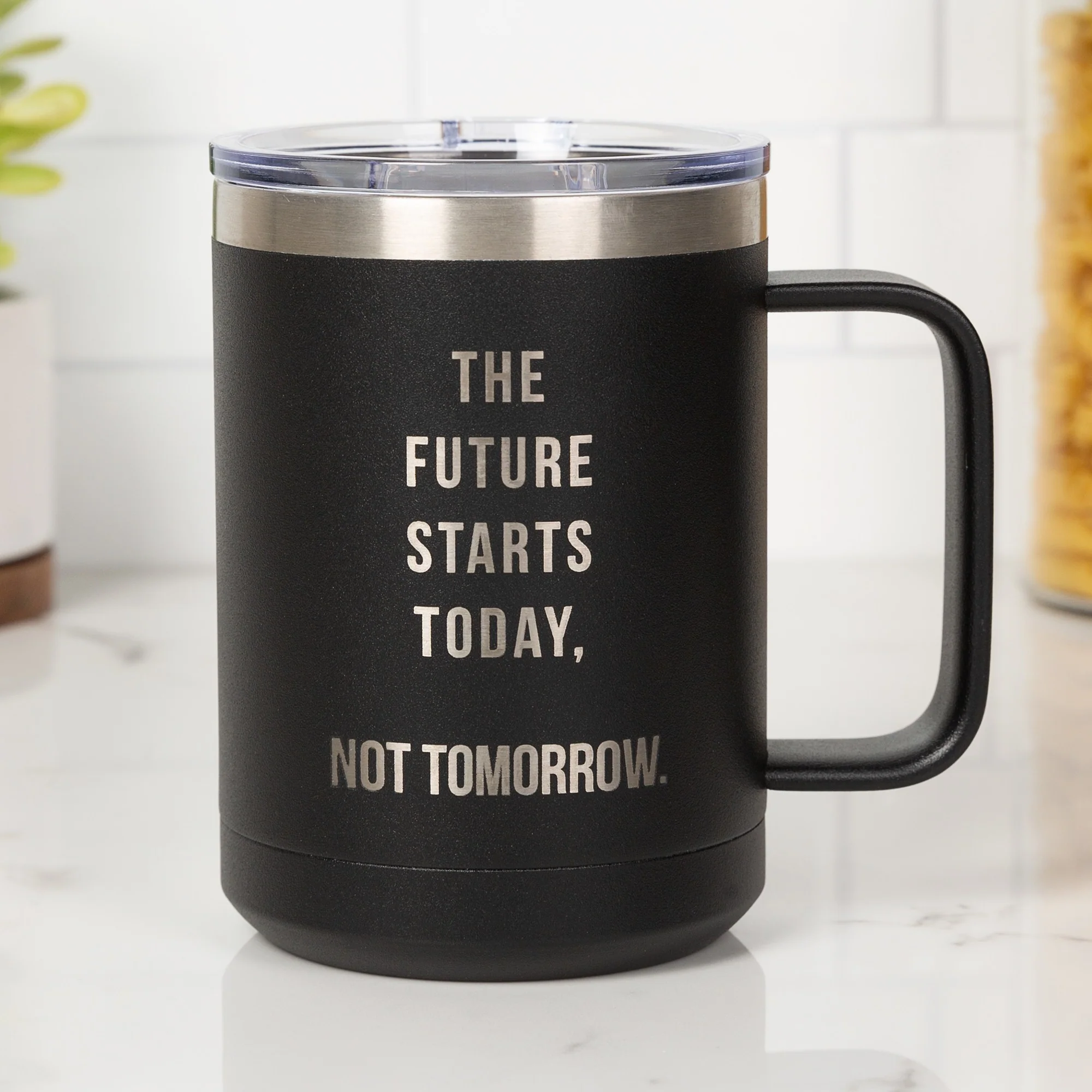 Personalized The Future Starts Today Travel Mug