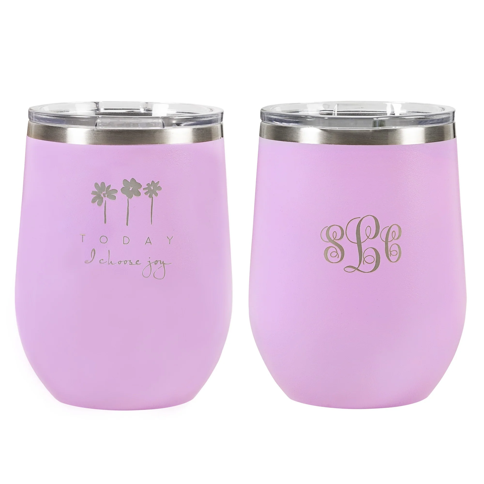 Personalized Today I Choose Joy Wine Tumbler - Image 2