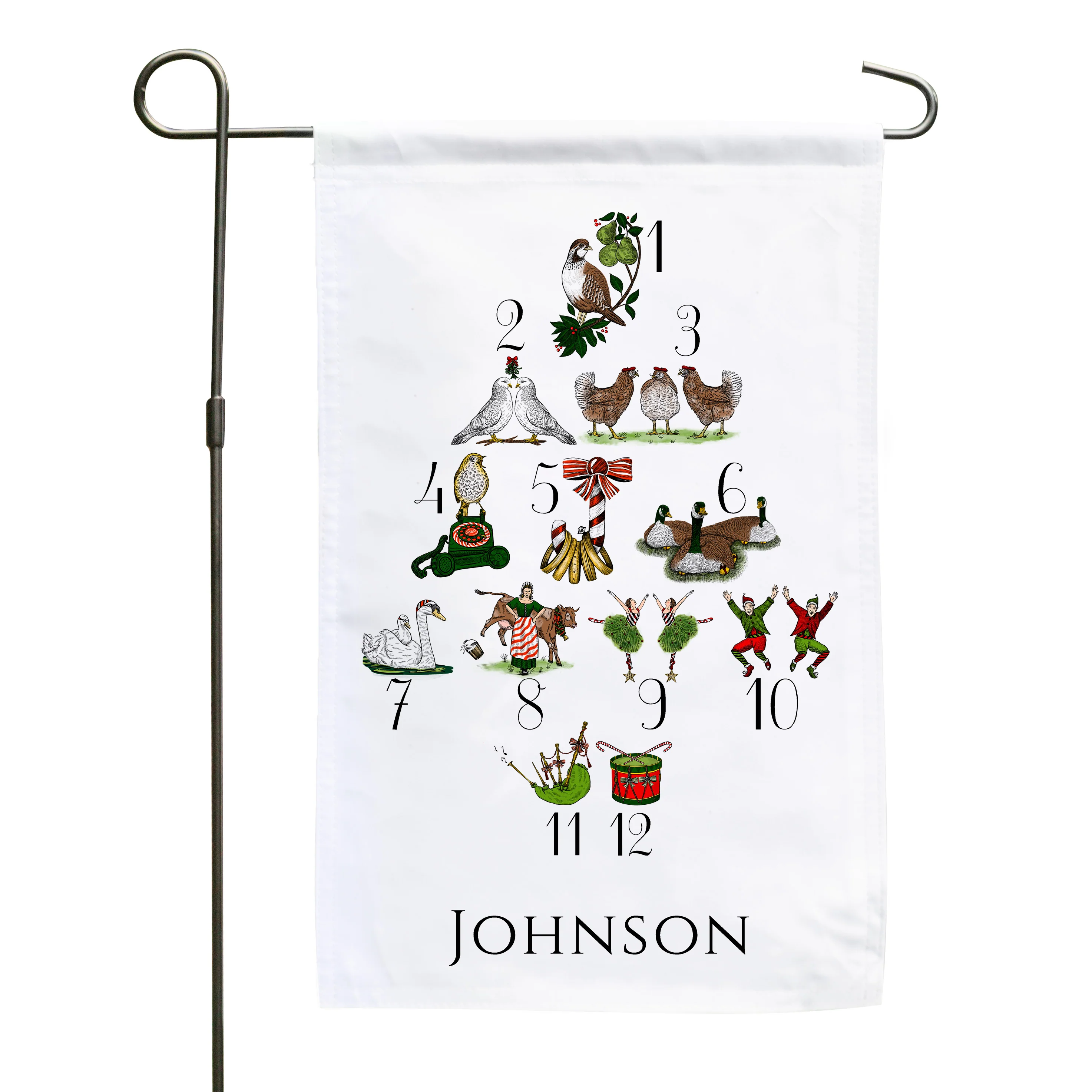 Personalized Twelve Days of Christmas Garden Flag - Image 2