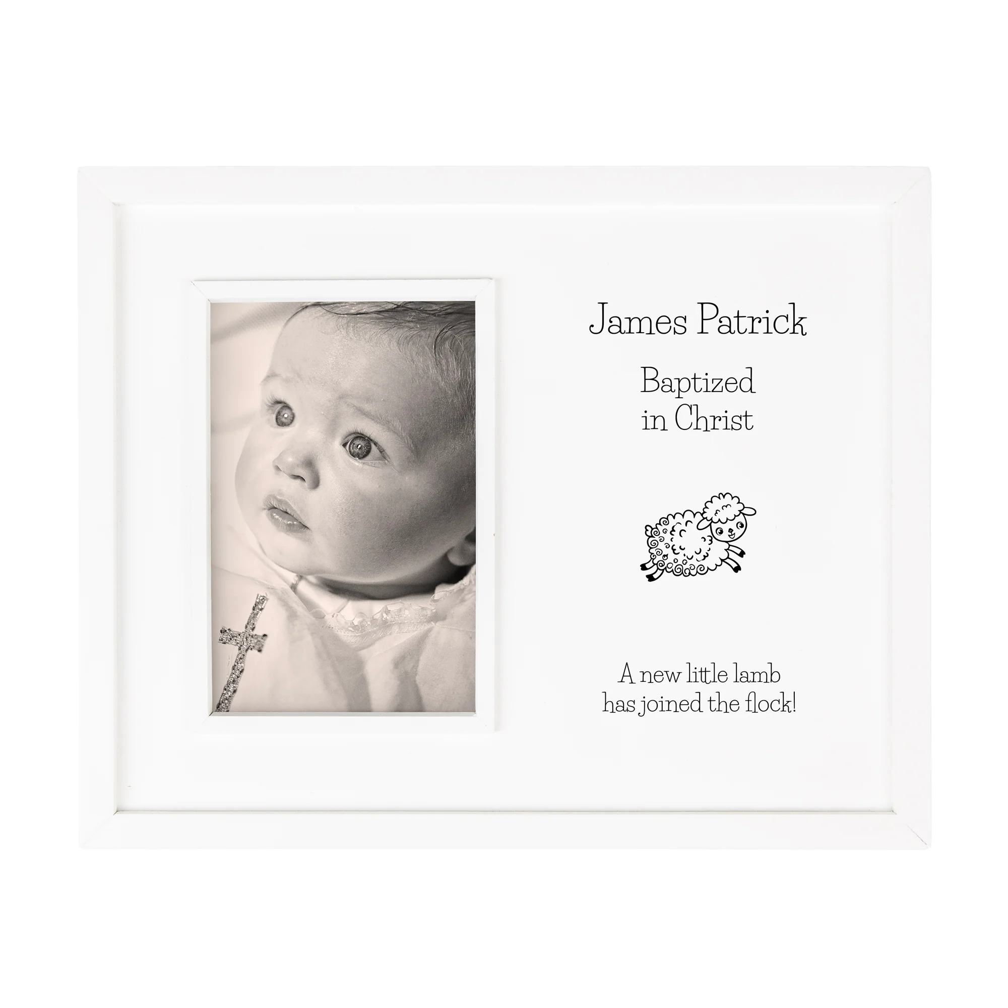 Personalized White Inset Baptism Frame - 9.5" x 12" - Image 2