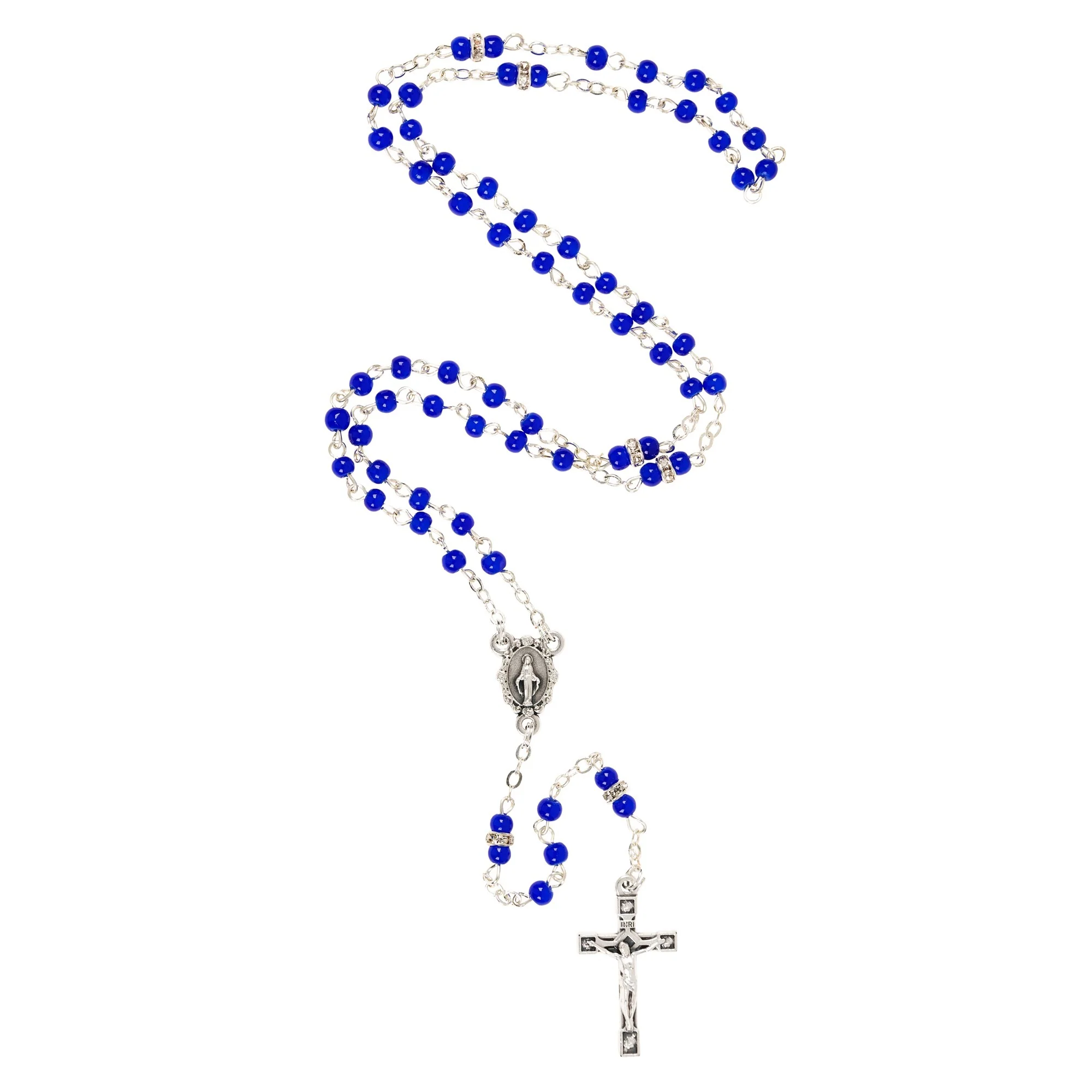 Petite Blue Miraculous Rosary - Image 3