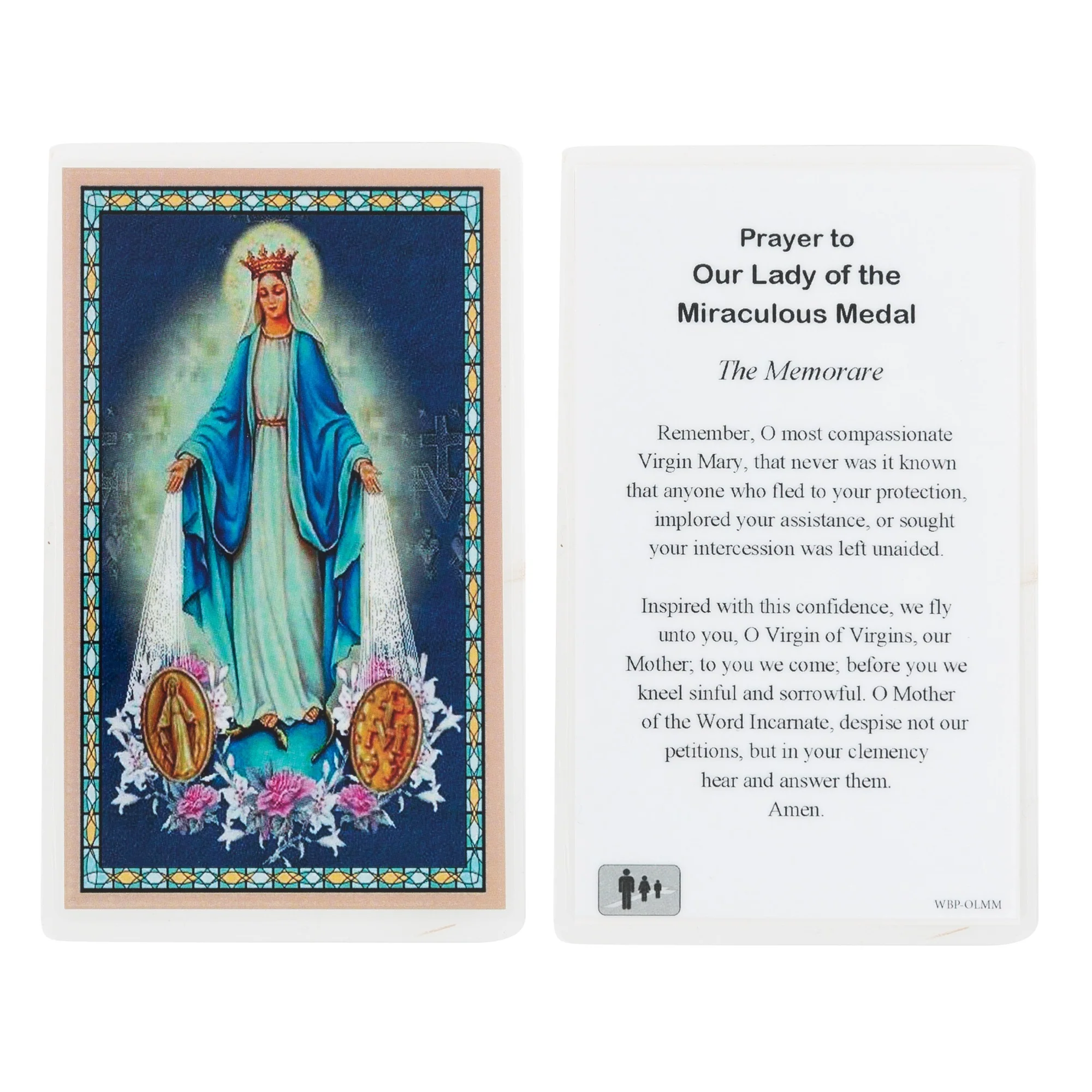 Petite Gold Miraculous Medal with Prayer Card - Image 3